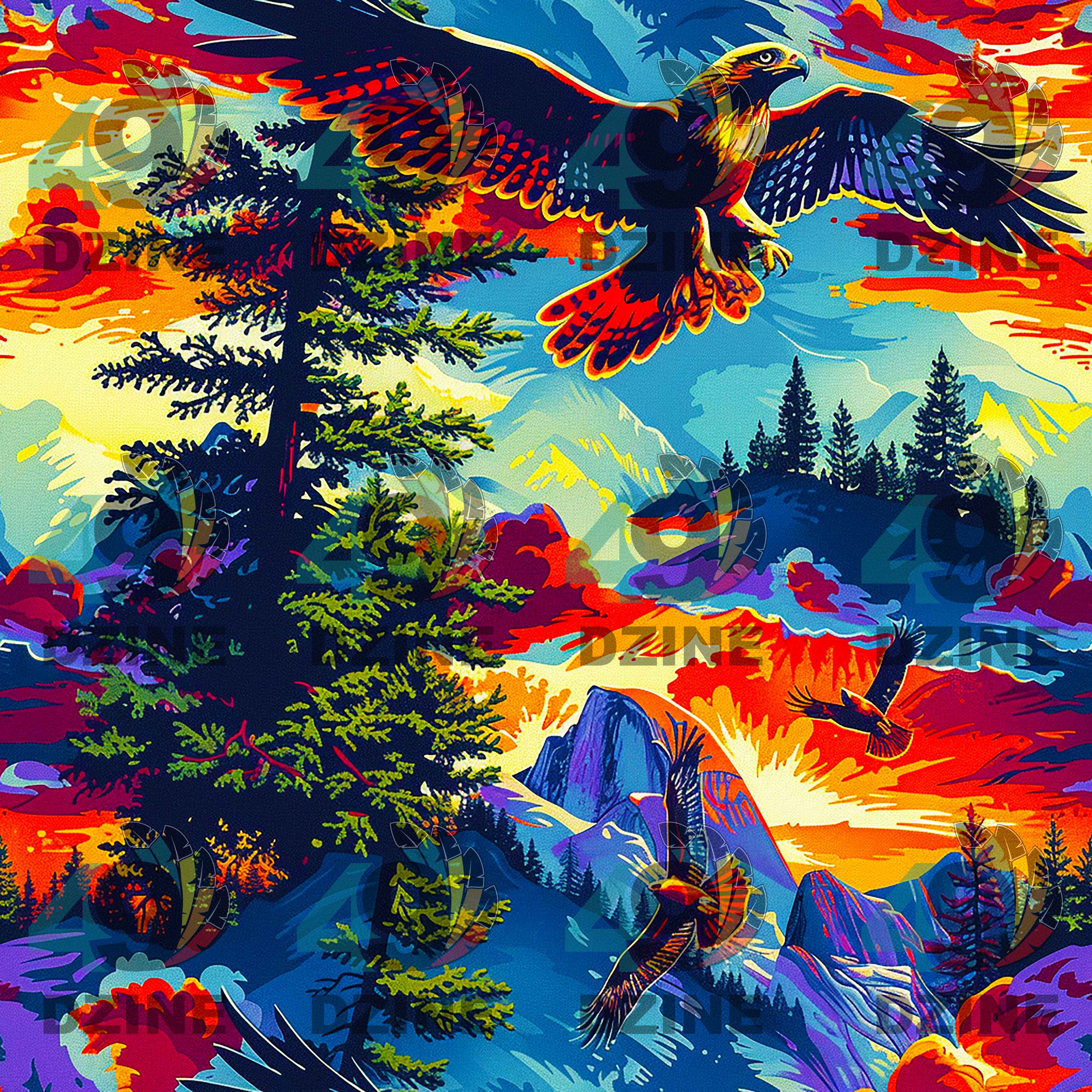 Hunting Hawks 42 Inch Cotton Poplin Pre Order