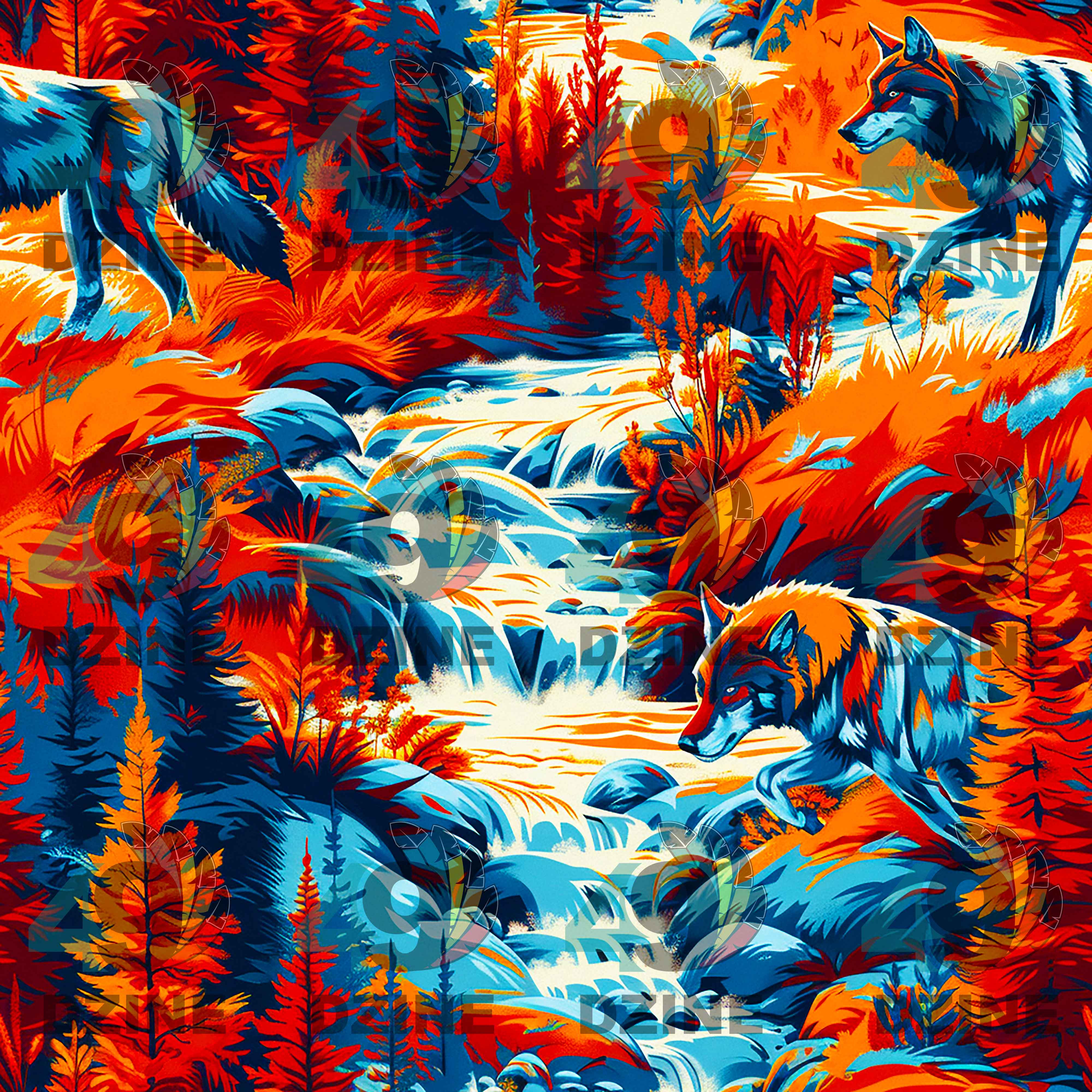 Hunting Wolves 42 Inch Cotton Poplin Pre Order