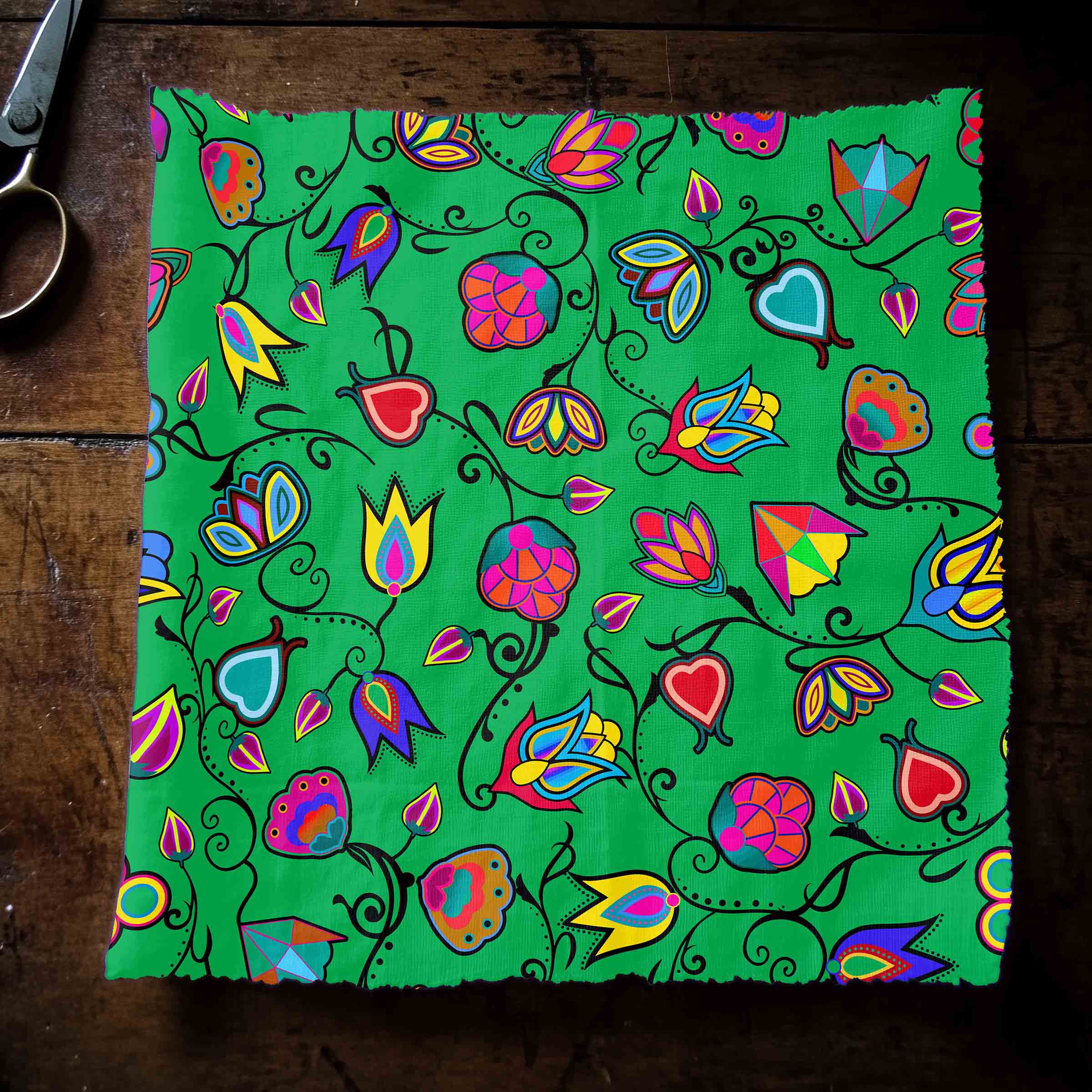Indigenous Paisley Green 42 Inch Cotton Poplin Pre Order