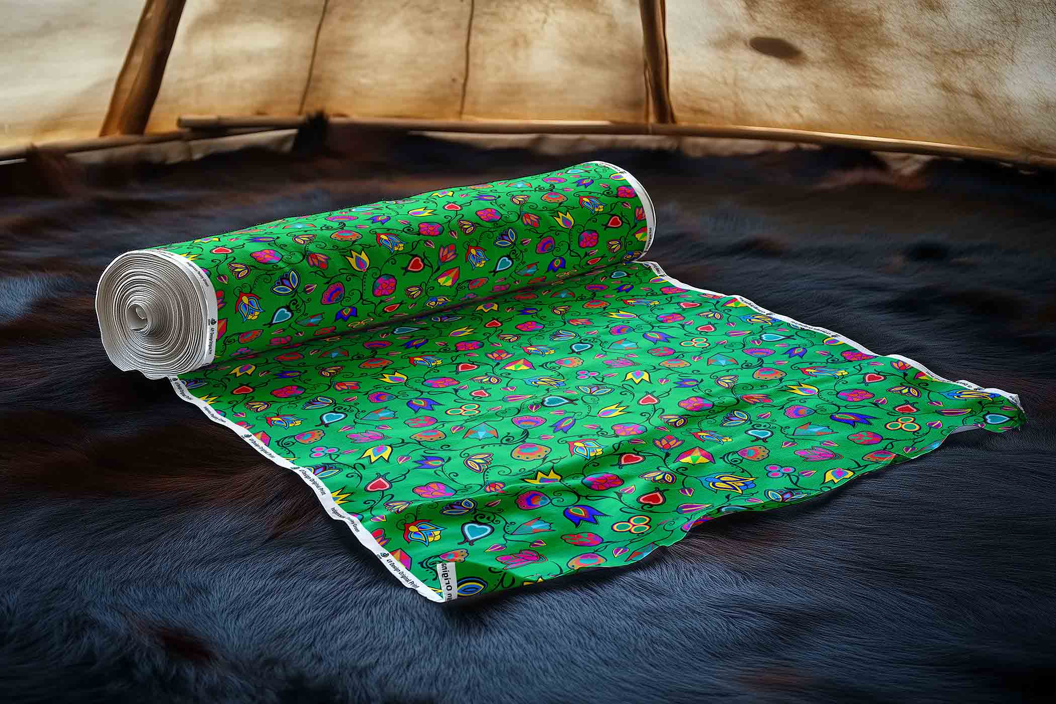 Indigenous Paisley Green 42 Inch Cotton Poplin Pre Order