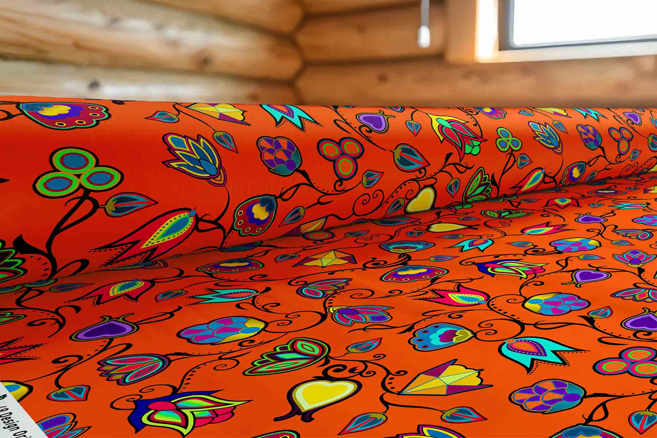 Indigenous Paisley Orange 42 Inch Cotton Poplin Pre Order