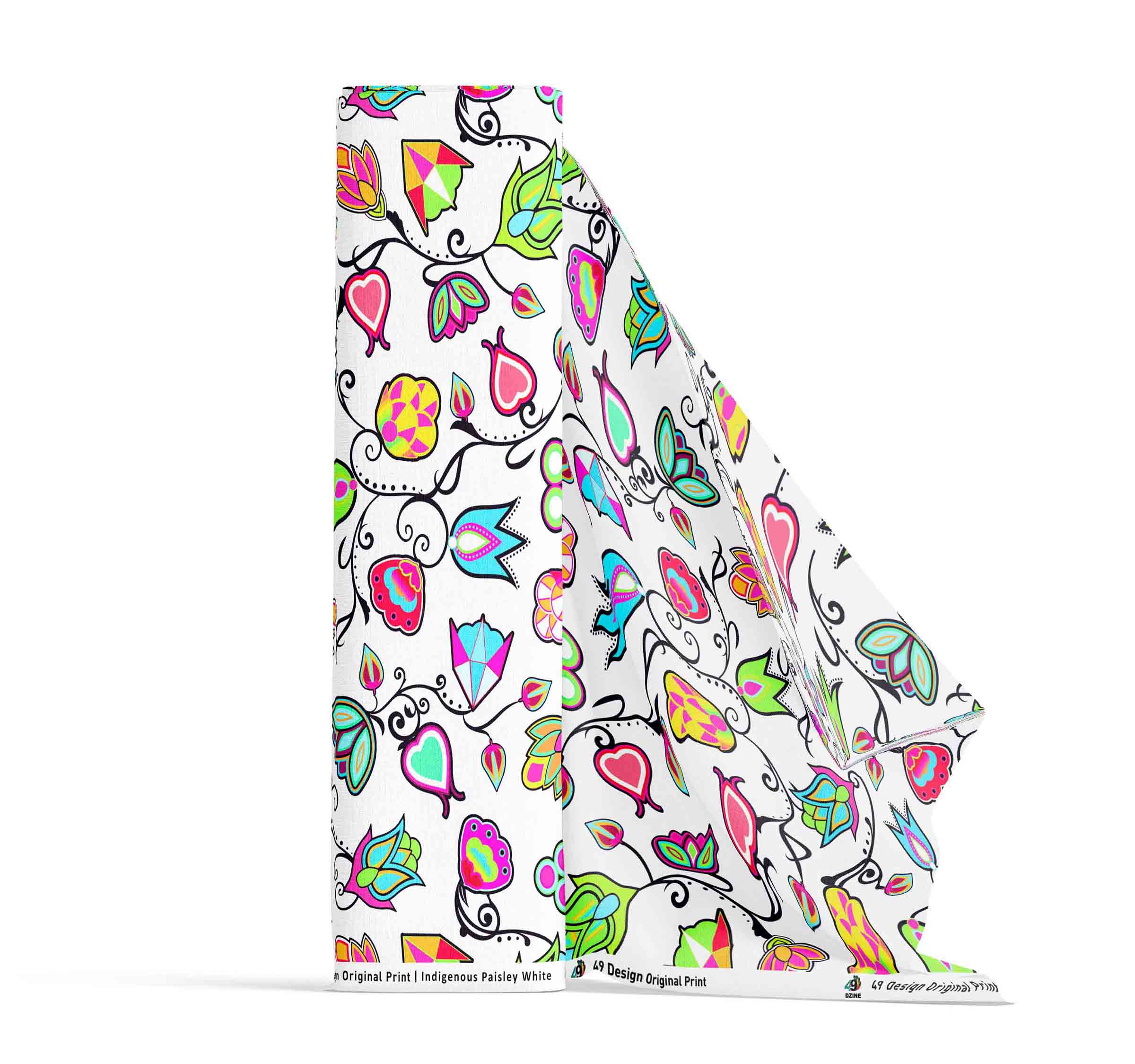 Indigenous Paisley White 42 inch Cotton Poplin Pre Order