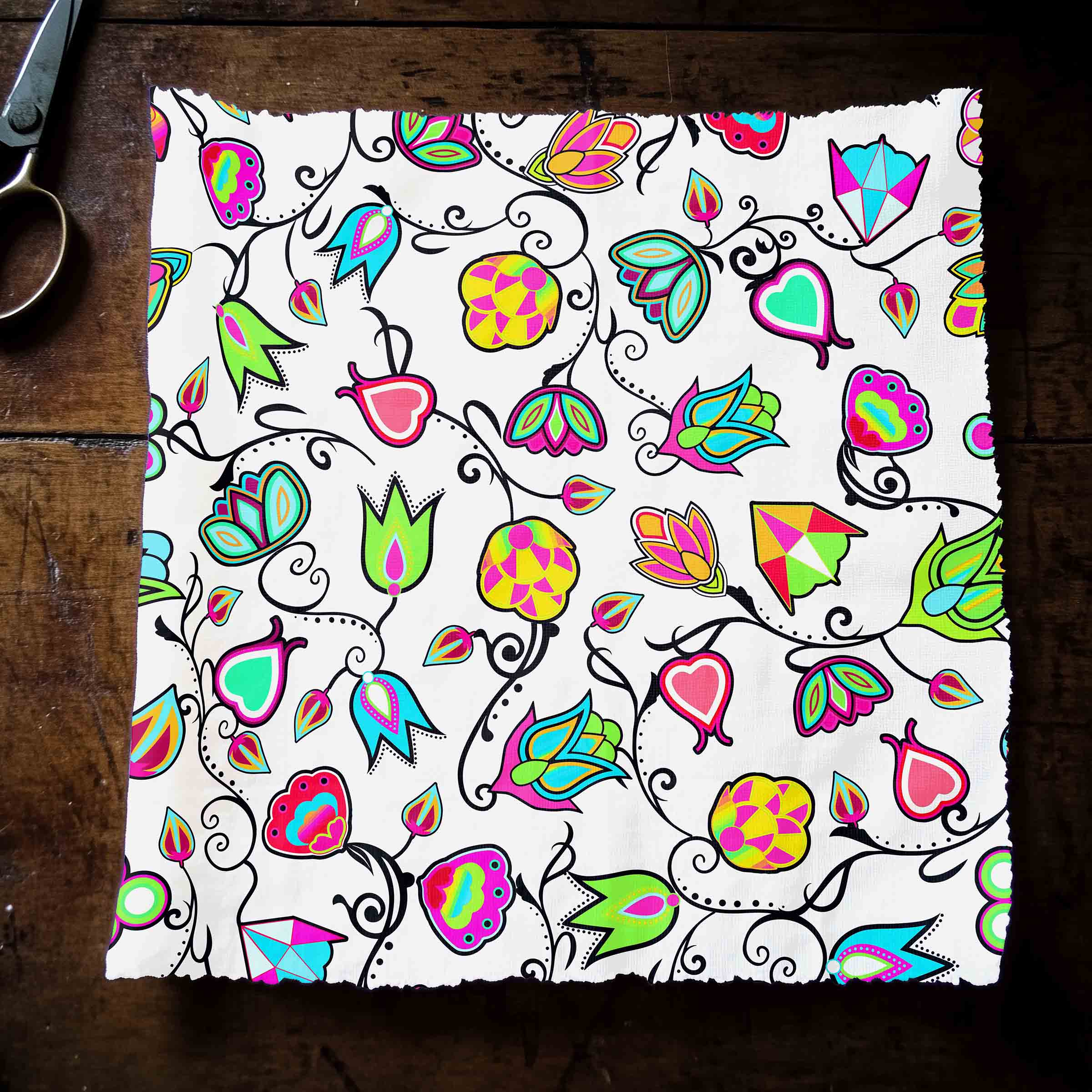 Indigenous Paisley White 42 inch Cotton Poplin Pre Order