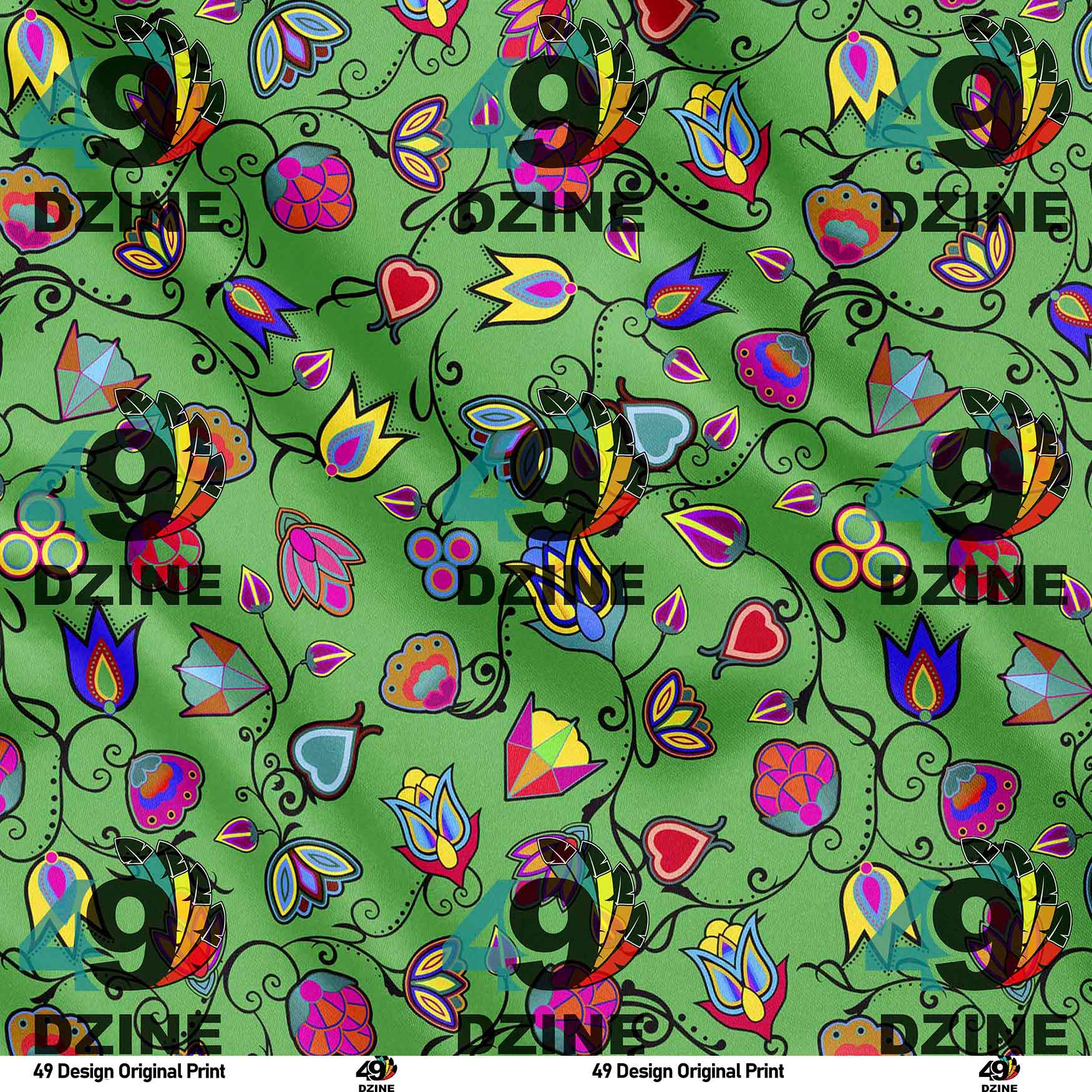 Indigenous Paisley Green 42 Inch Cotton Poplin Pre Order
