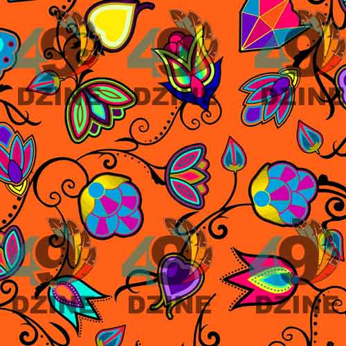 Indigenous Paisley Orange 42 Inch Cotton Poplin Pre Order