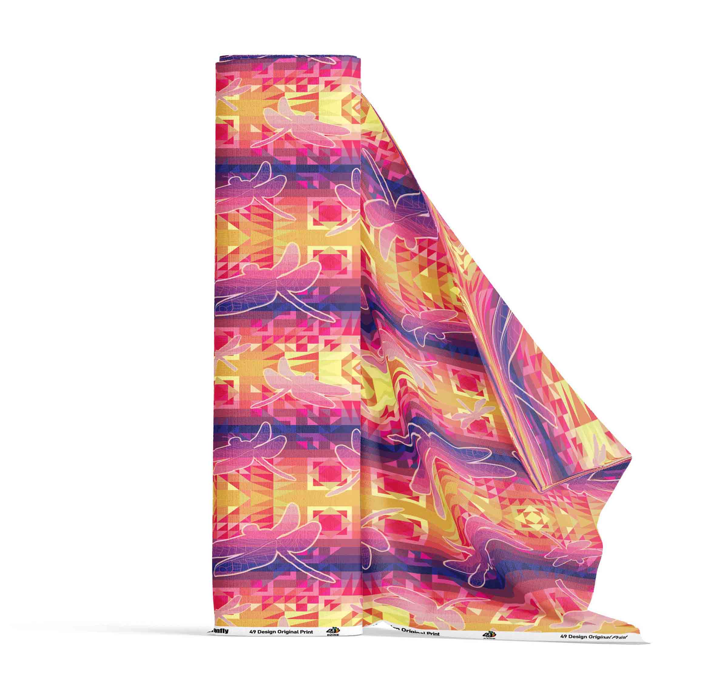 Kaleidoscope Dragonfly Satin Fabric By the Yard Pre Order