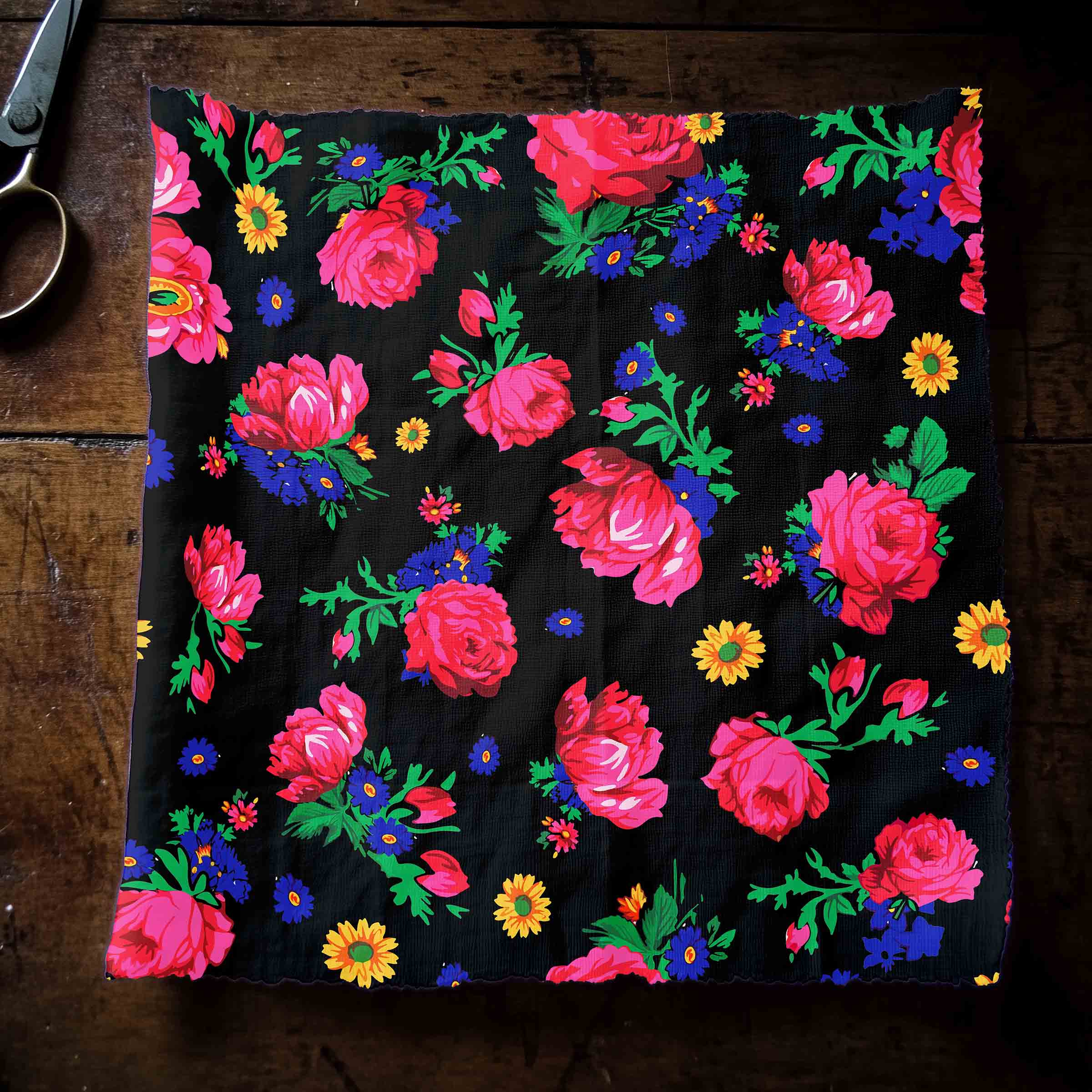 Kokum Ceremony Black Satin Fabric By the Yard Pre Order