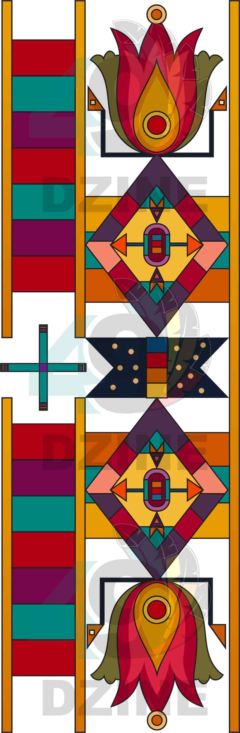 Flames of Heritage Geometric Wrap