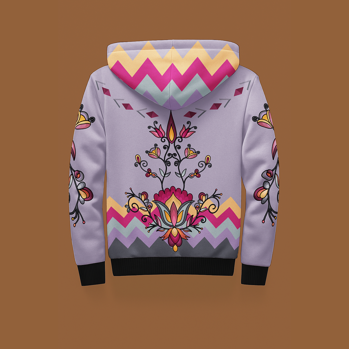 Crimson Drift Petals Women's Sherpa Hoodie