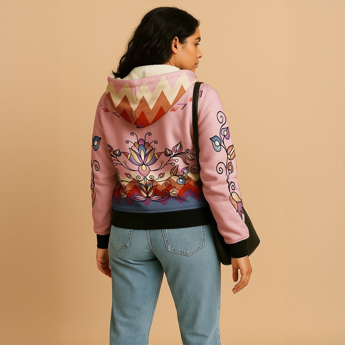 Ember Blossom Women's Sherpa Hoodie