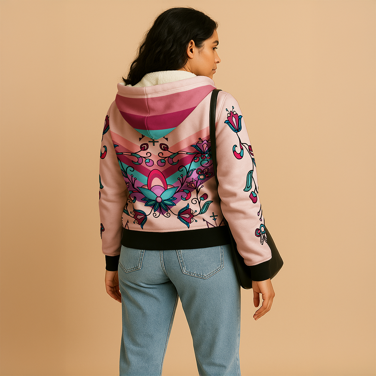 Frosted Petals Women's Sherpa Hoodie