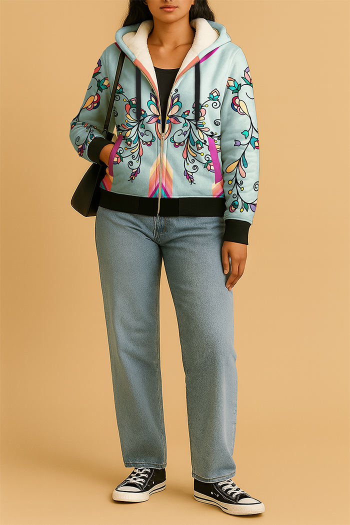 Guardian Petals Pastel Women's Sherpa Hoodie