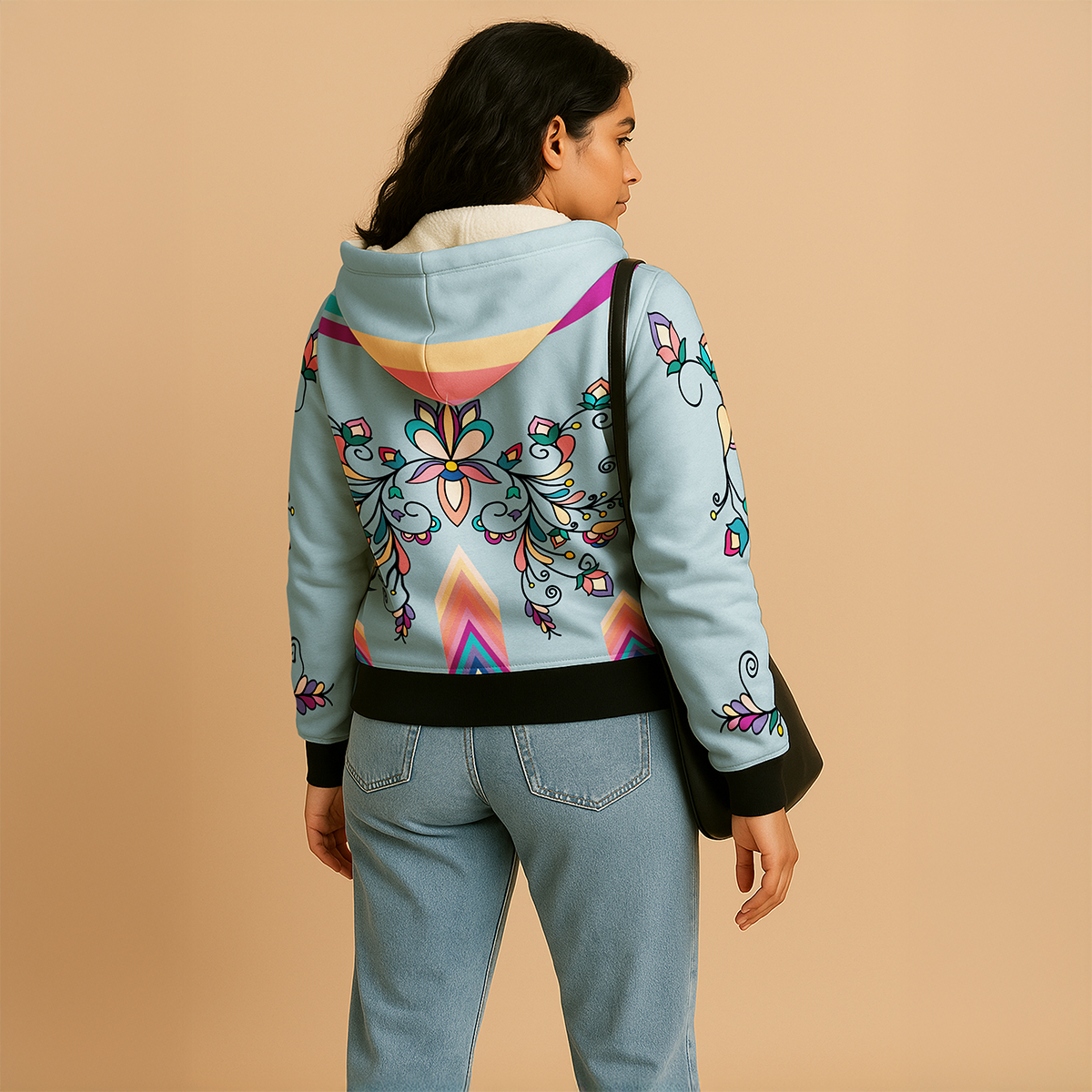 Guardian Petals Pastel Women's Sherpa Hoodie