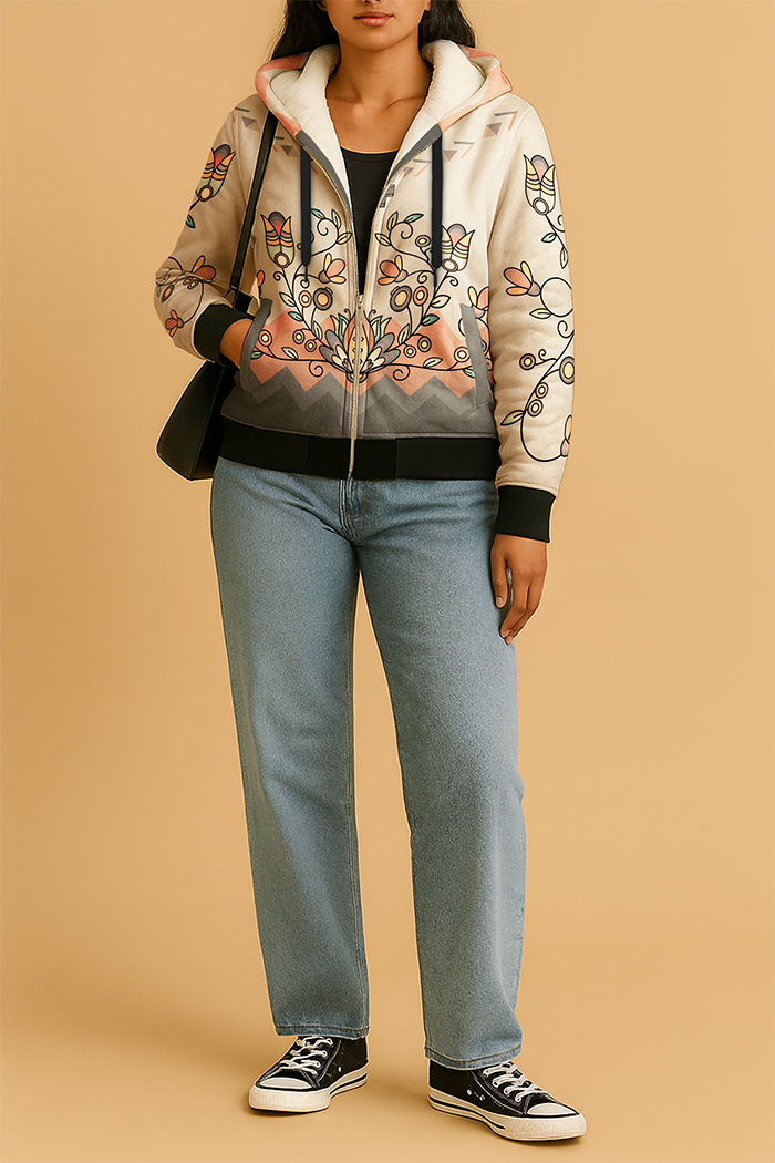 Roots and Rising Earthy Women's Sherpa Hoodie