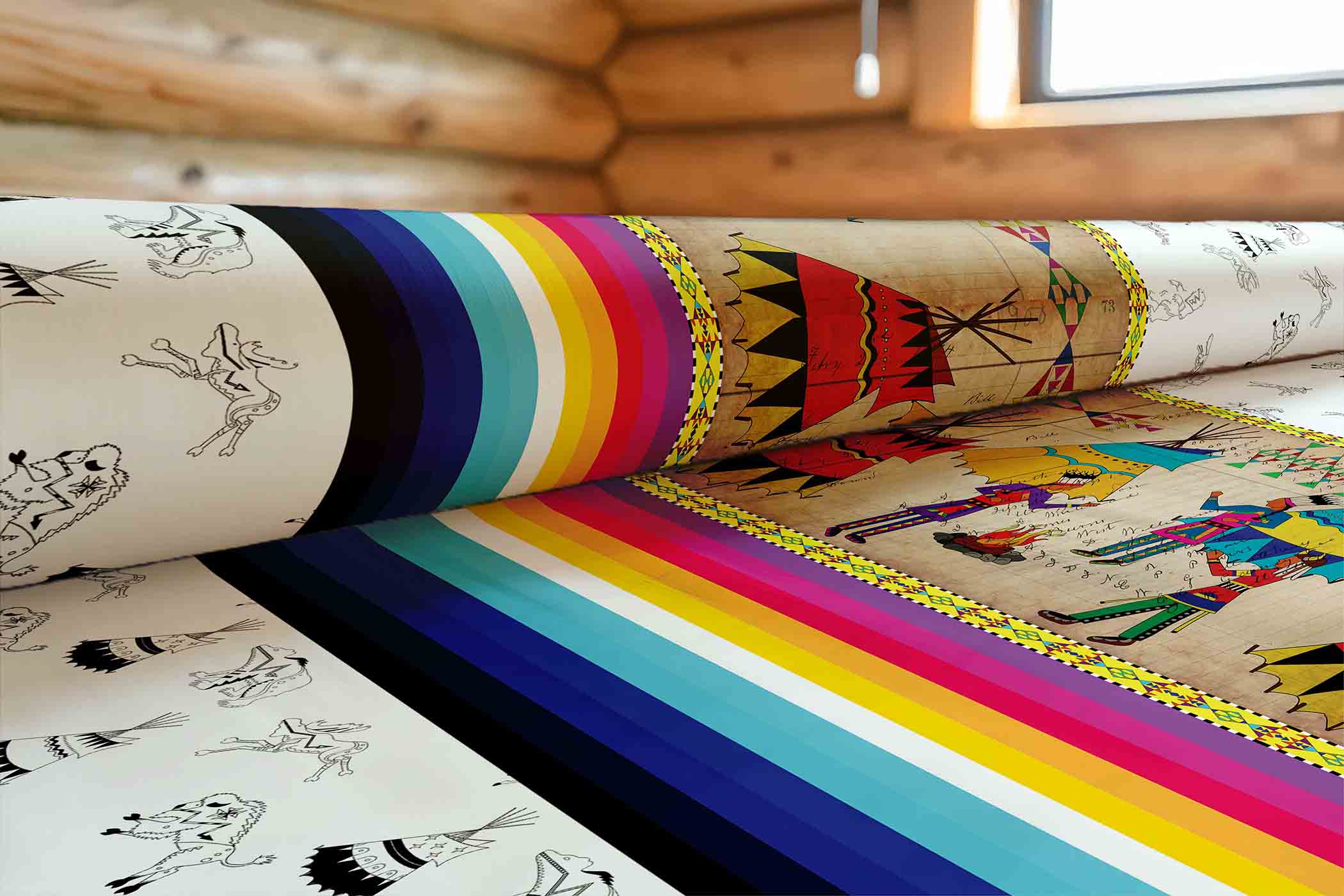 Ledger Chiefs Clay Satin Fabric By the Yard Pre Order