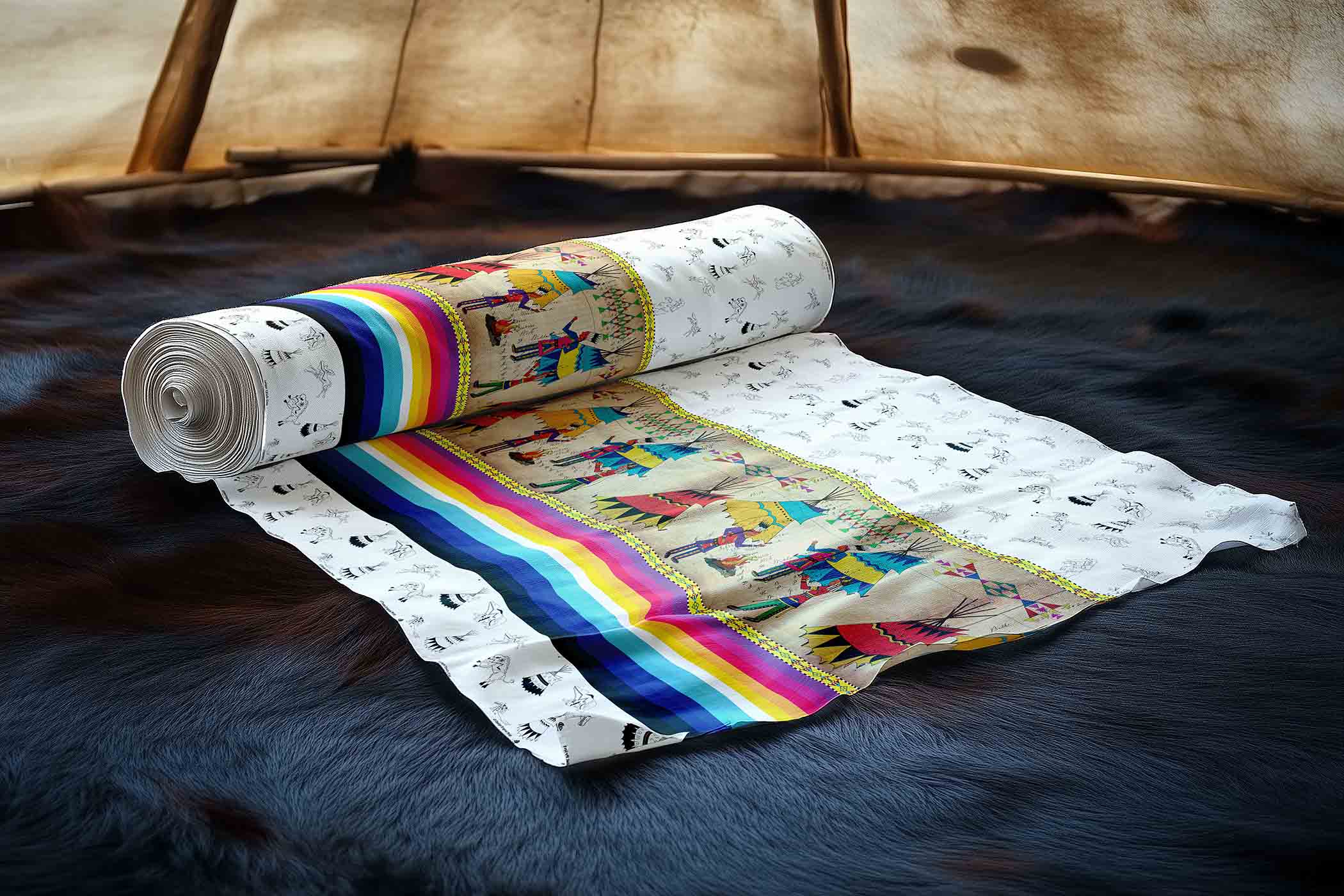 Ledger Chiefs Clay Satin Fabric By the Yard Pre Order