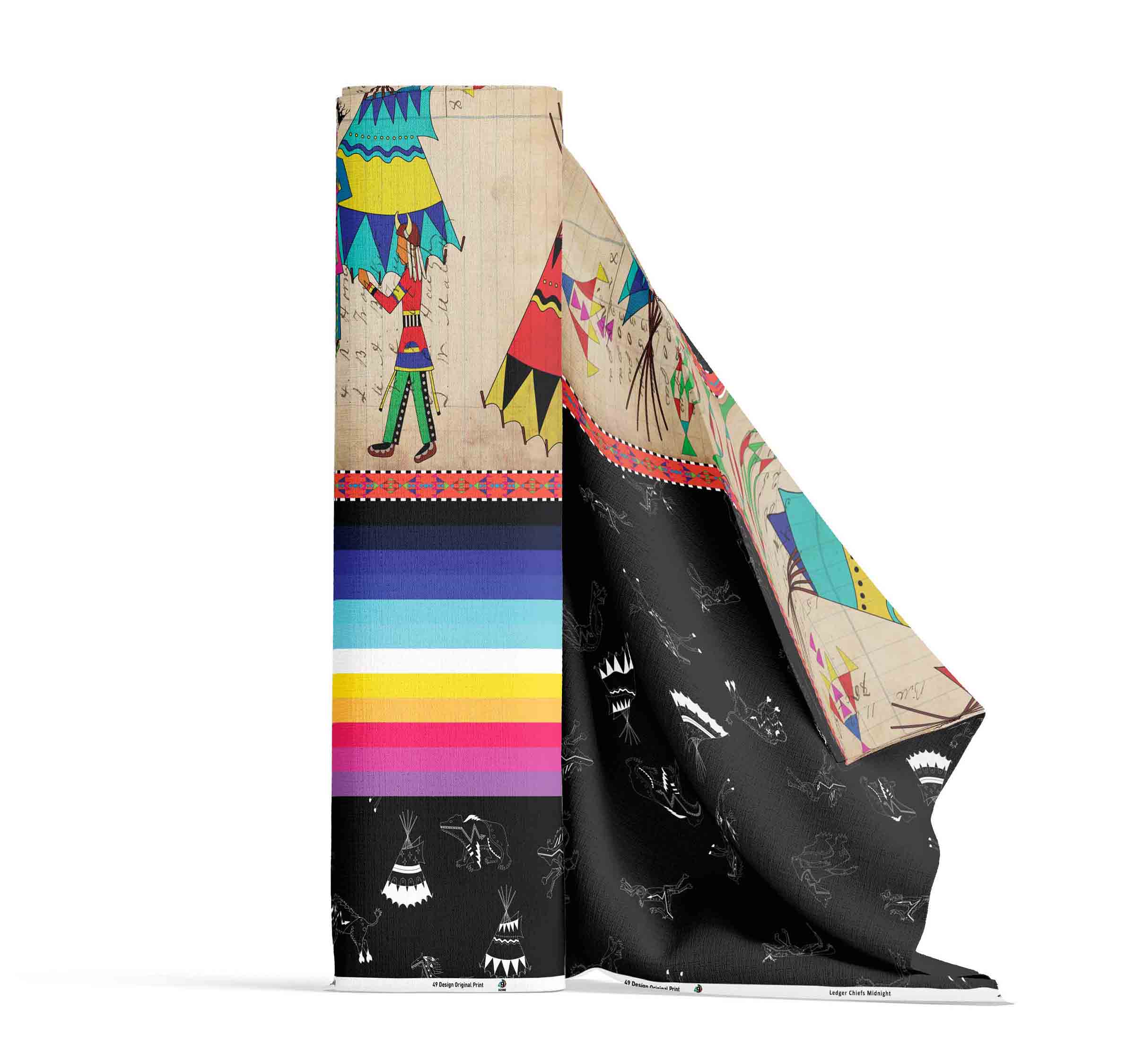 Ledger Chiefs Midnight Satin Fabric By the Yard Pre Order