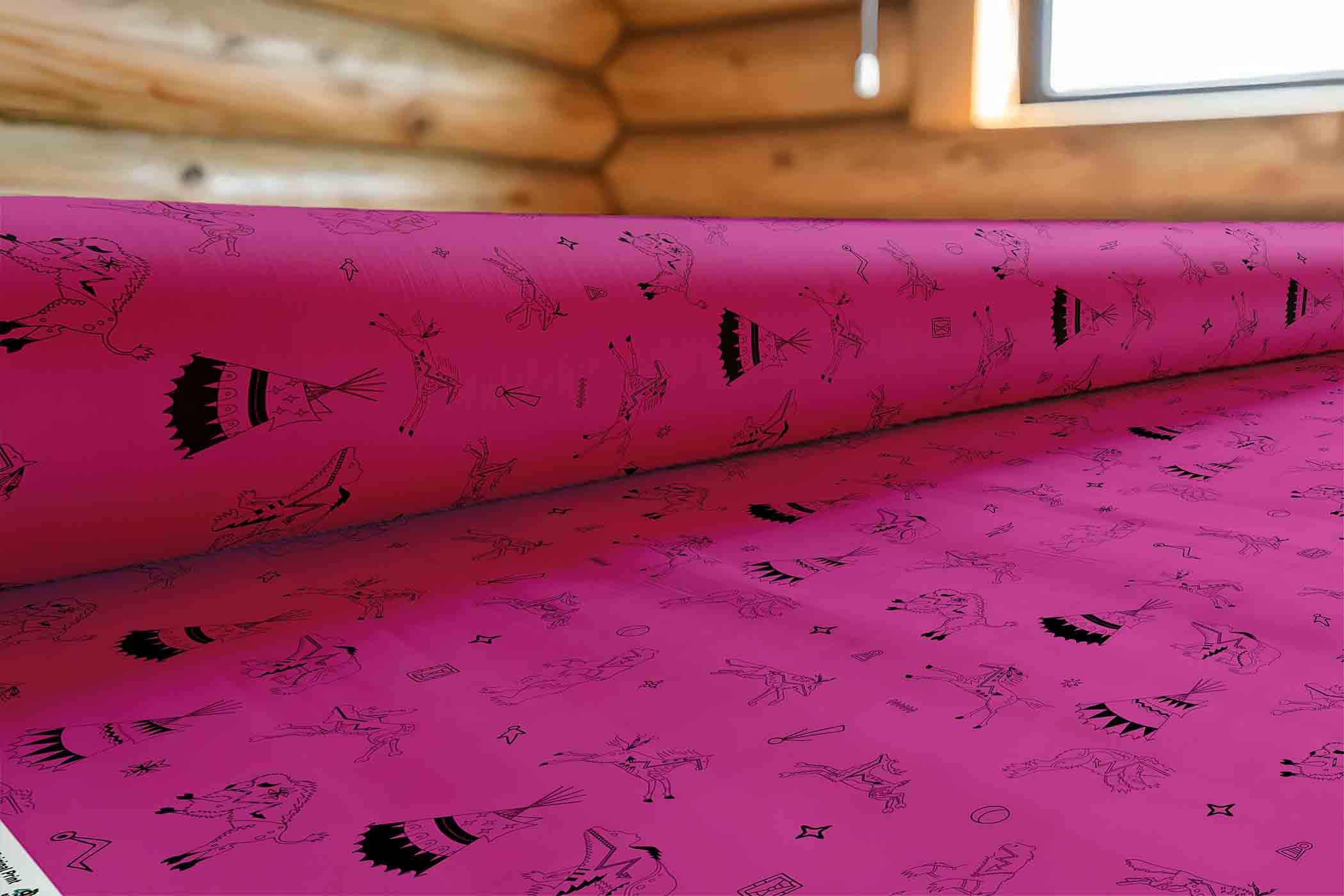 Ledger Dabbles Magenta Satin Fabric By the Yard Pre Order