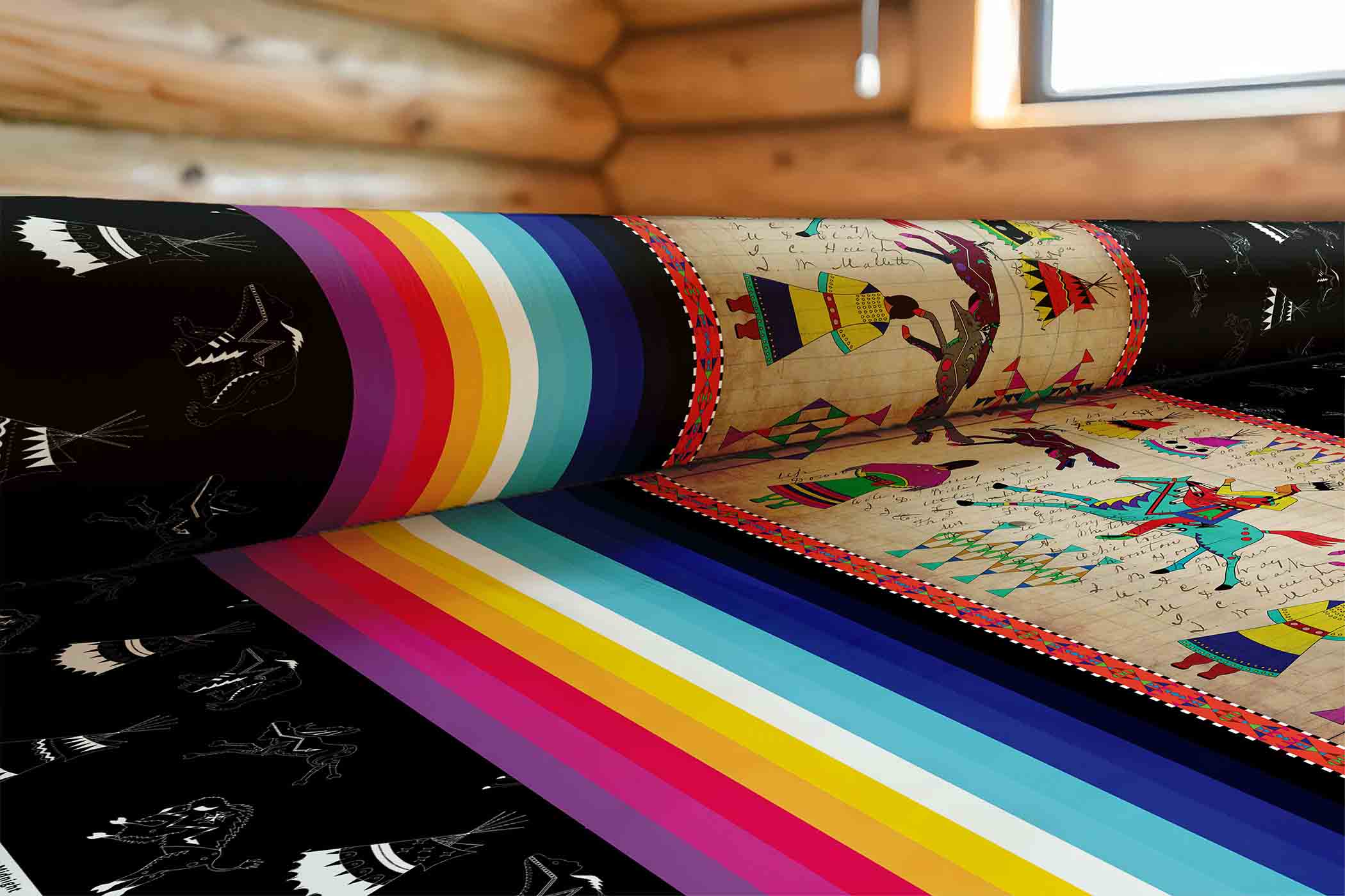 Ledger Village Midnight Satin Fabric By the Yard Pre Order