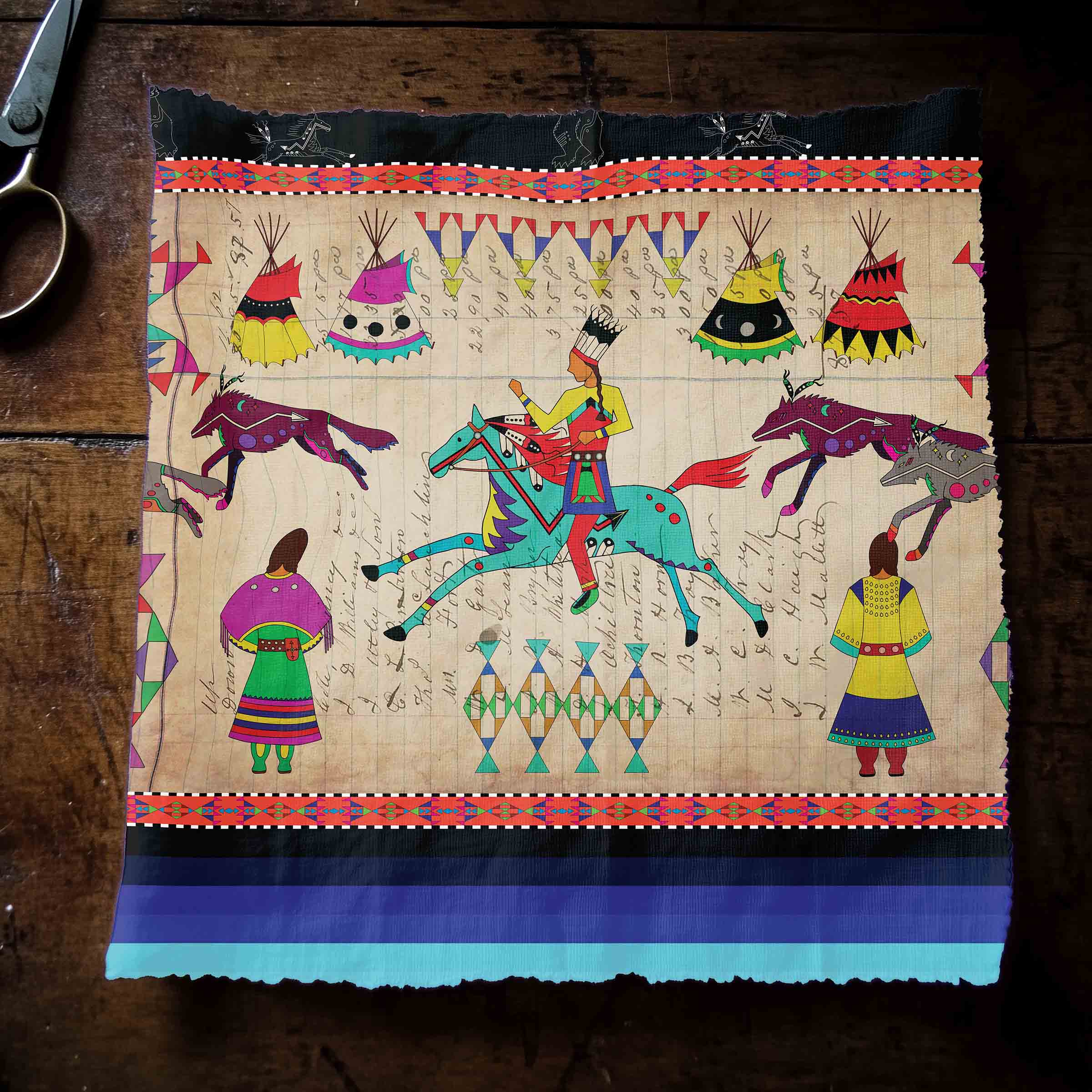 Ledger Village Midnight 42 inch Cotton Poplin Pre Order