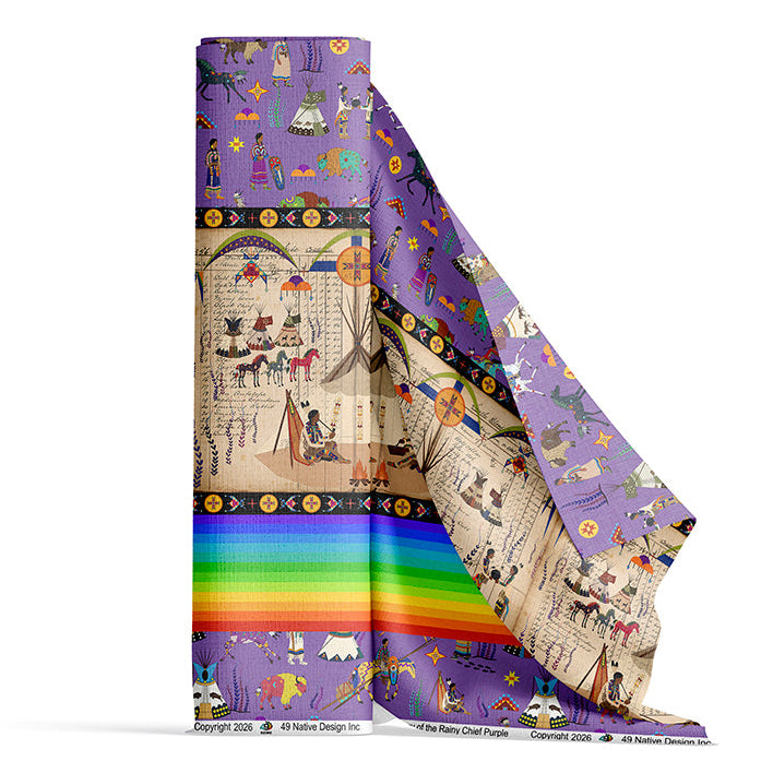 Legacy of the Rainy Chief Purple Satin Fabric By the Yard Pre Order