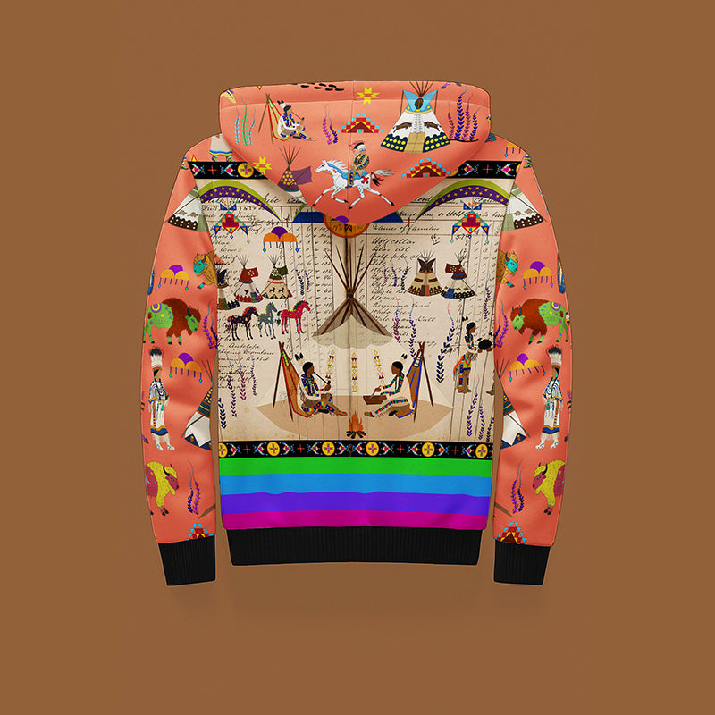 Legacy of the Rainy Chief Orange Sherpa Hoodie