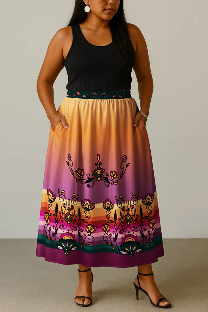 Maple Shine Ribbon Rose Skirt