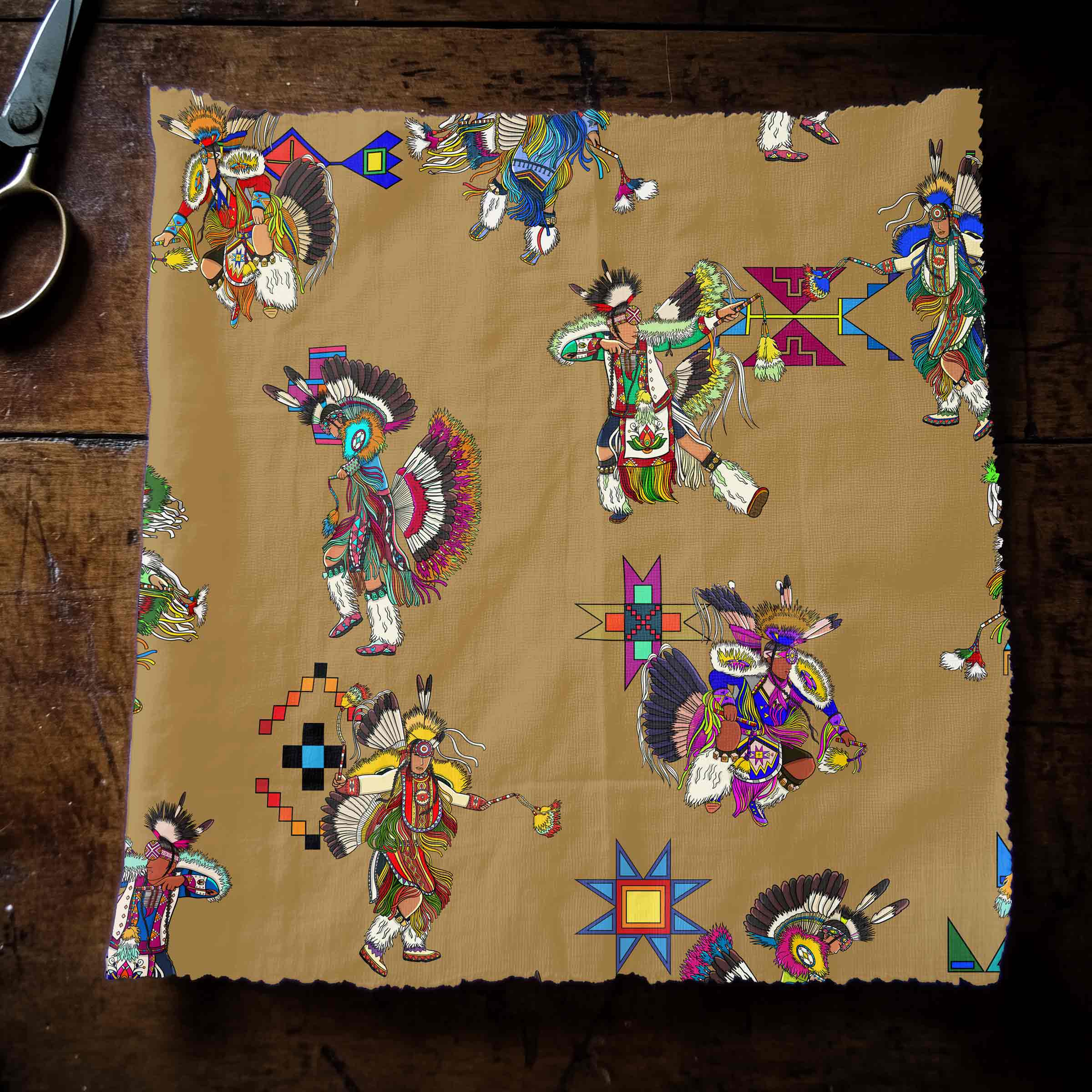 Men's Fancy Dancers Earth Small 42 Inch Cotton Poplin Pre Order