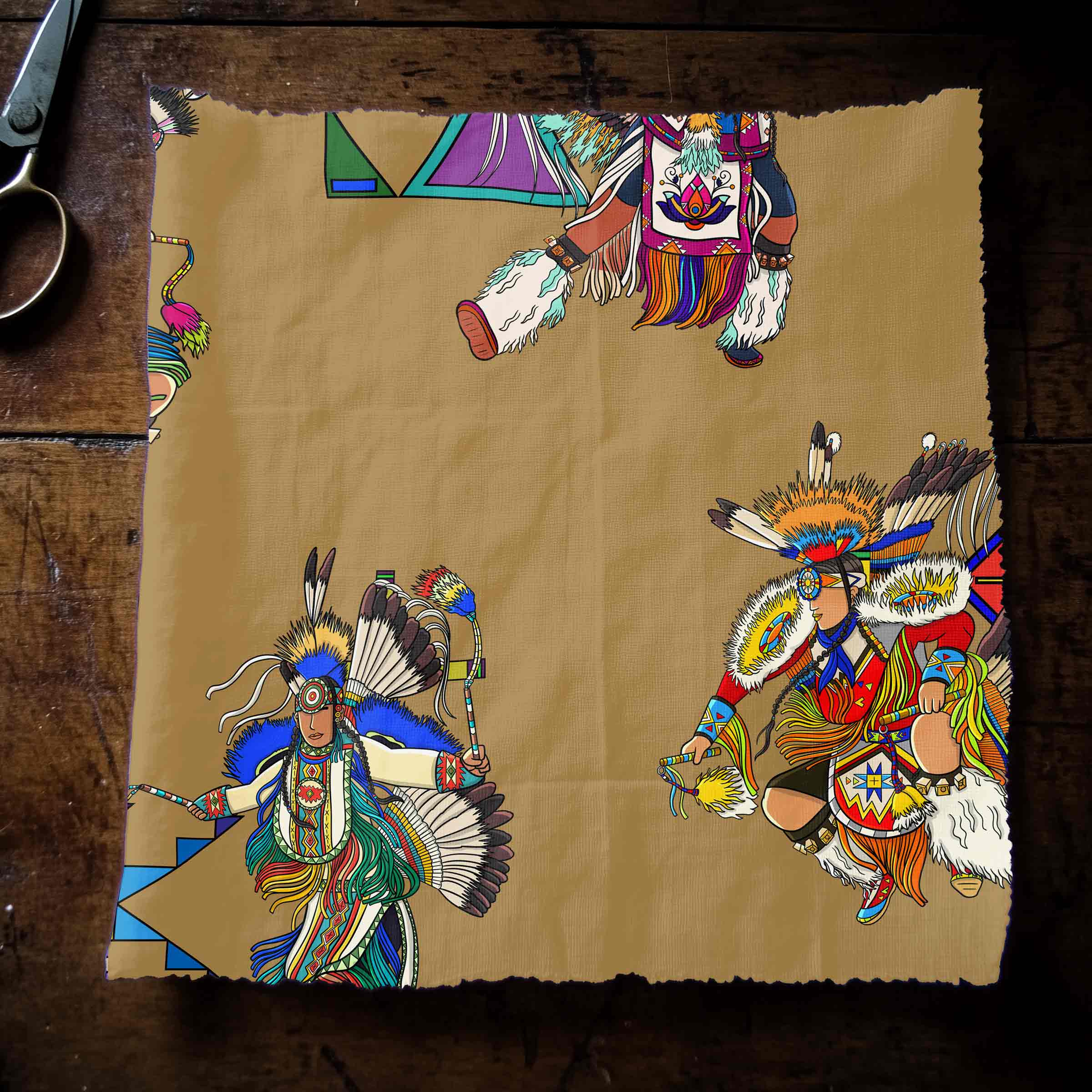 Men's Fancy Dancers Earth Large 42 Inch Cotton Poplin Pre Order