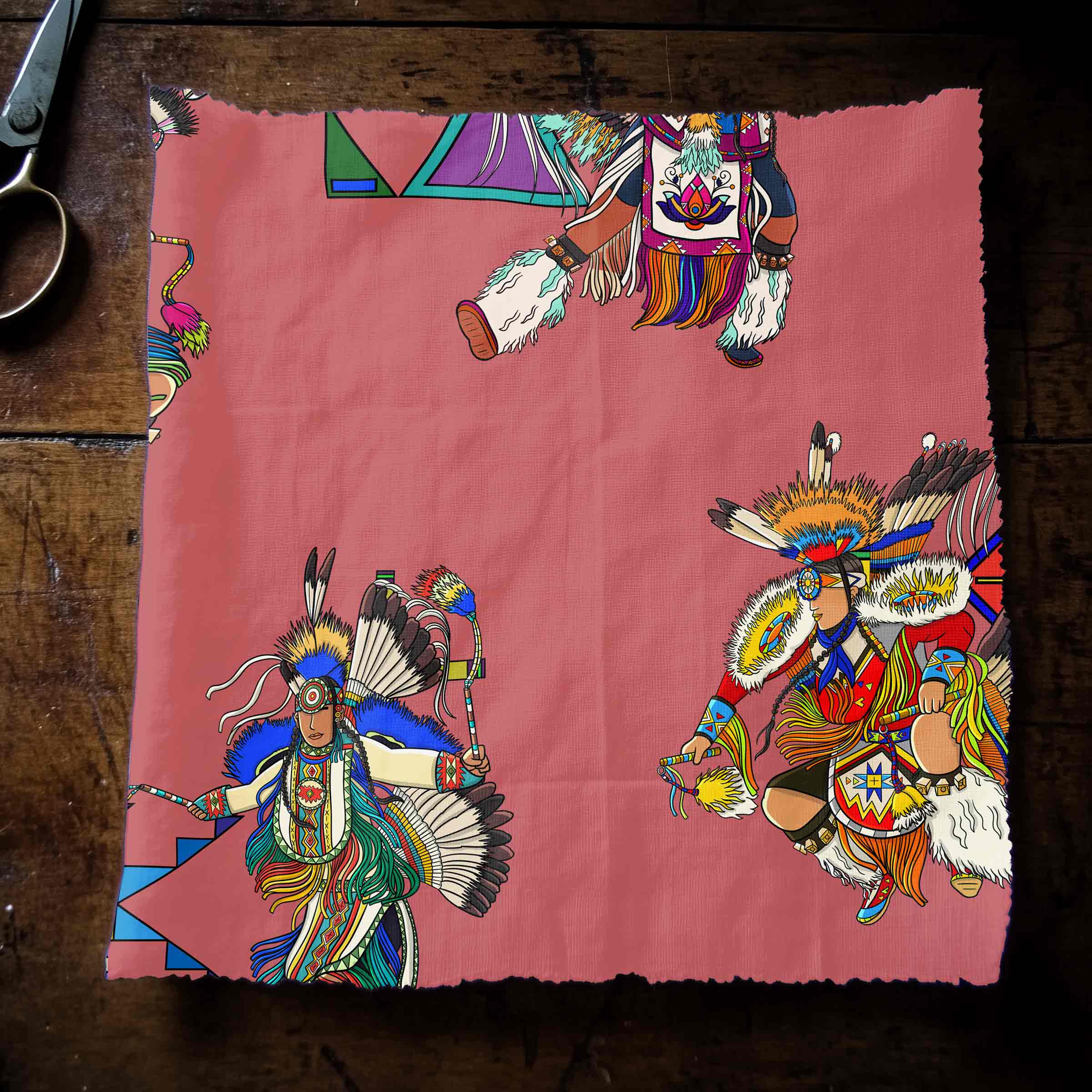 Men's Fancy Dancers Terra Cotta Large 42 Inch Cotton Poplin Pre Order