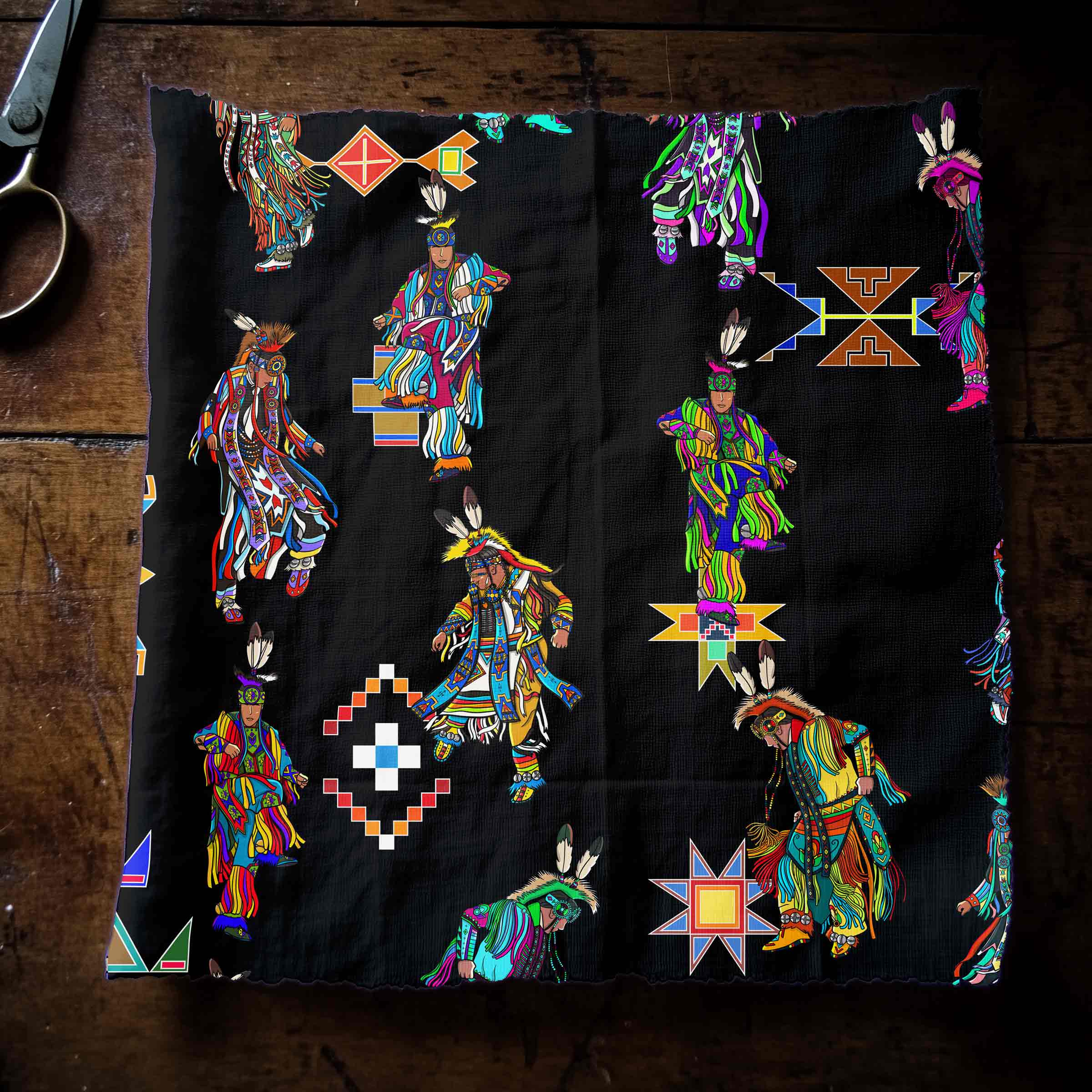 Men's Grass Dancers Black Small 42 Inch Cotton Poplin Pre Order