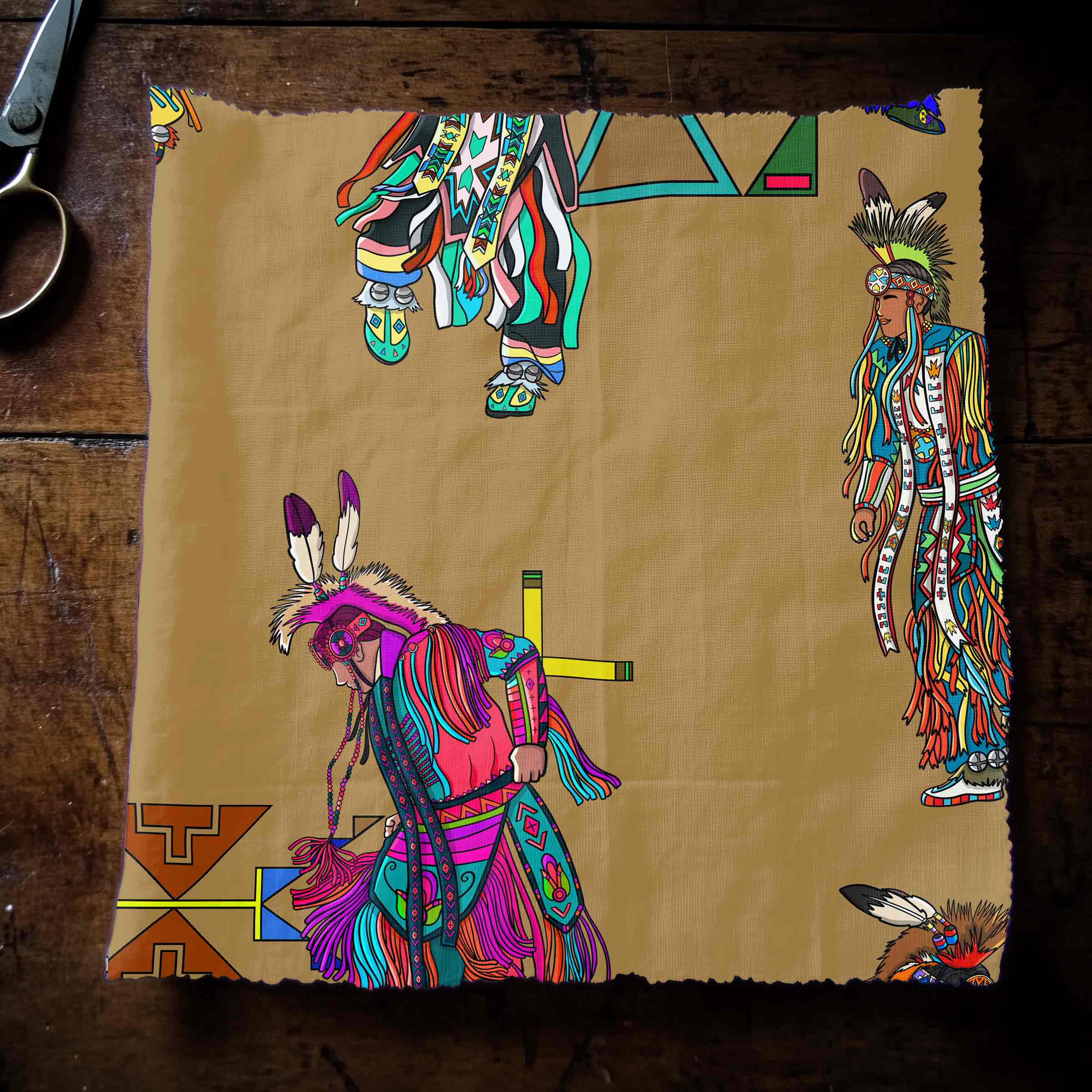 Men's Grass Dancers Earth Large 42 Inch Cotton Poplin Pre Order