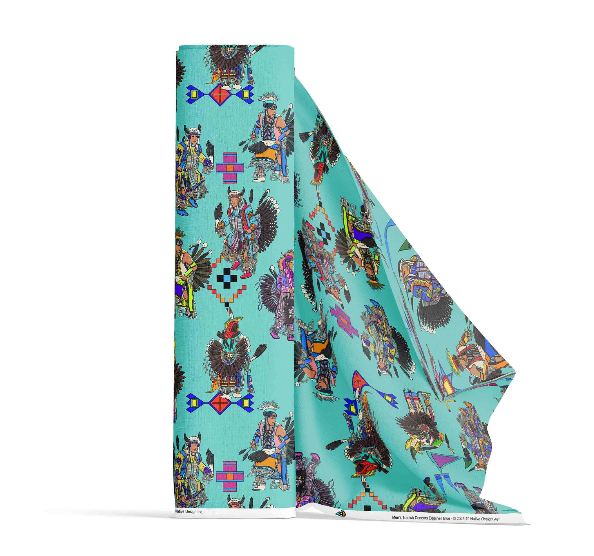 Women's Tradish Dancers Turquoise Men's Long Sleeve Fleece Hoodie