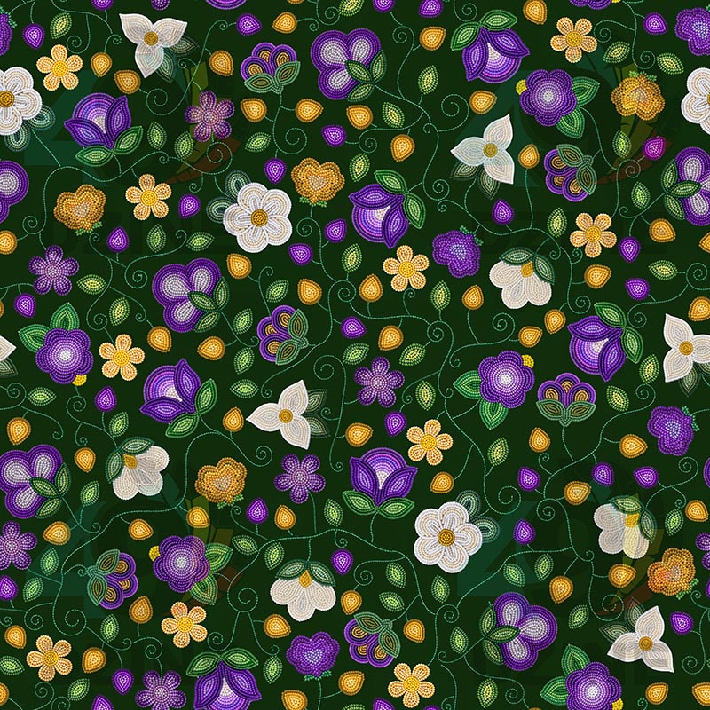 Midnight Moss Bloom Forest Satin Fabric By the Yard Pre Order
