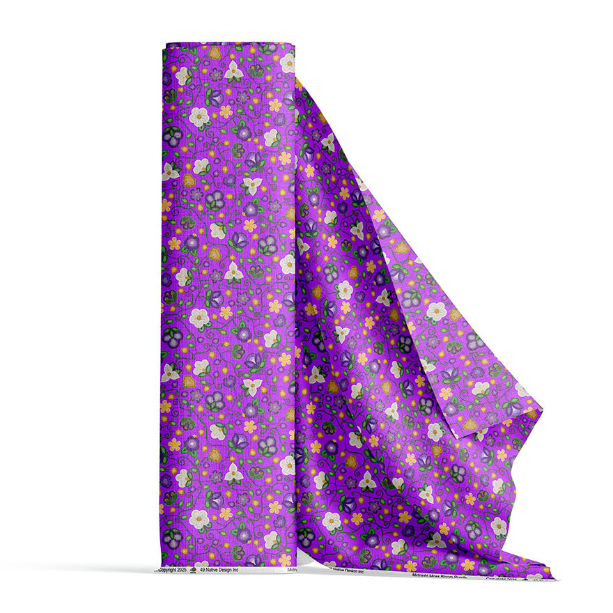 Midnight Moss Bloom Purple Satin Fabric By the Yard Pre Order
