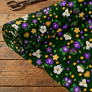 Midnight Moss Bloom Forest 42 Inch Cotton Poplin Pre Order