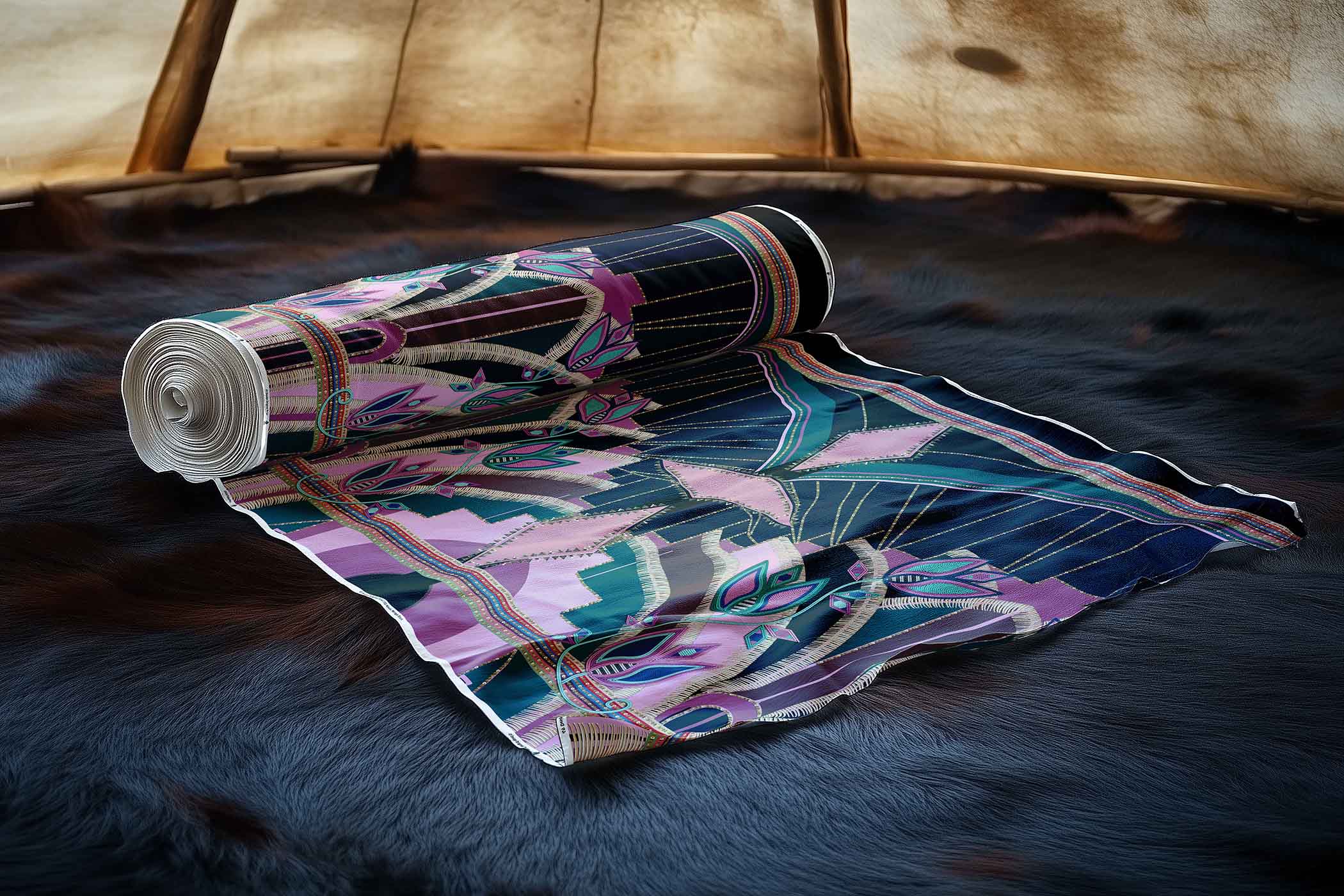 Mosaic Mirage Black 42 Inch Cotton Poplin Pre Order