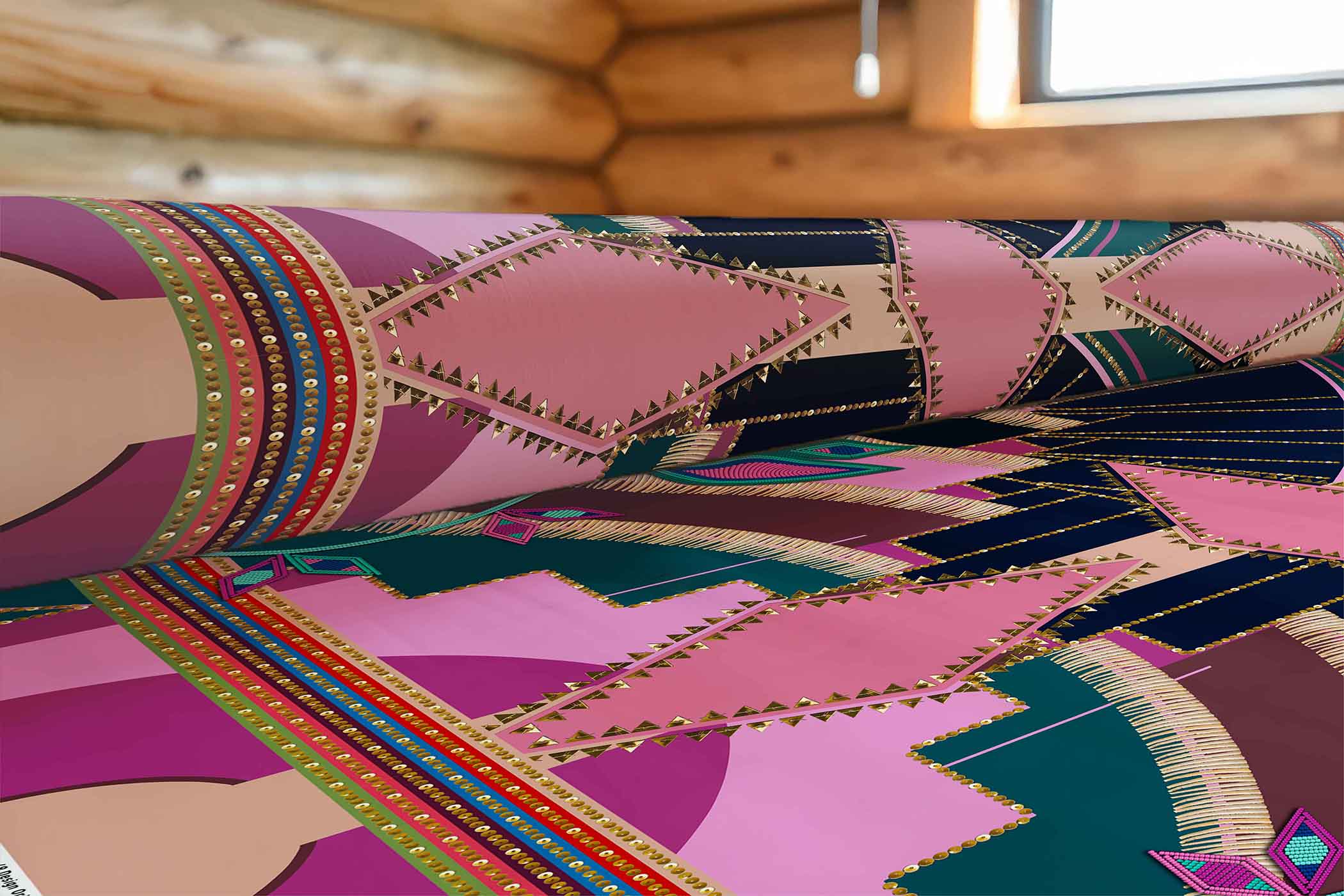 Mosaic Mirage Blush 42 Inch Cotton Poplin Pre Order