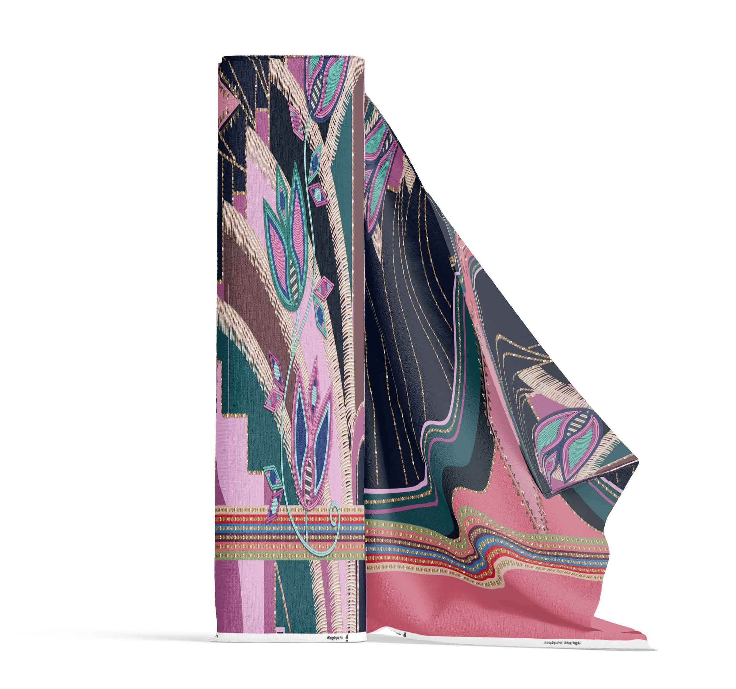 Mosaic Mirage Pink 42 Inch Cotton Poplin Pre Order