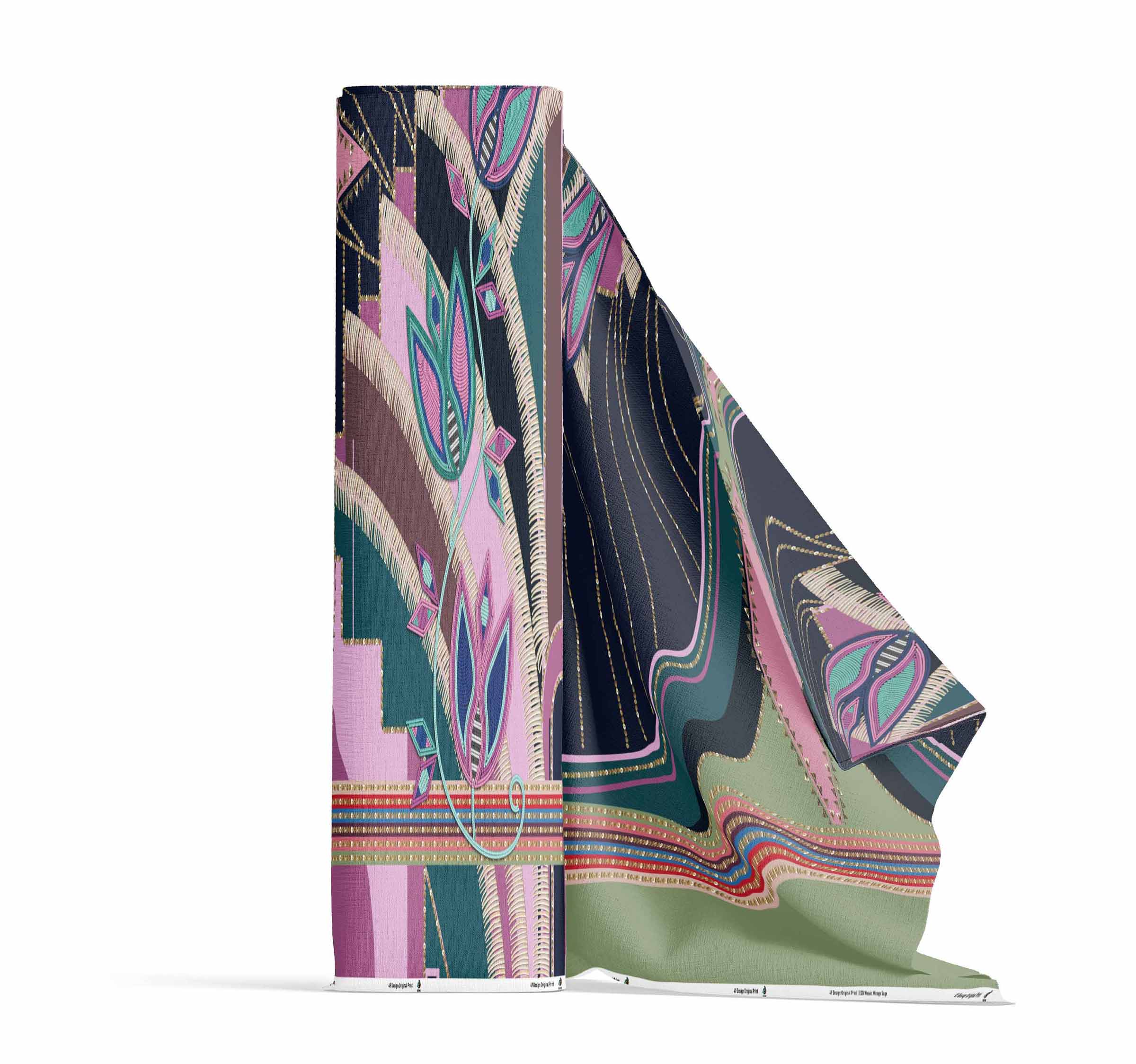 Mosaic Mirage Sage 42 Inch Cotton Poplin Pre Order