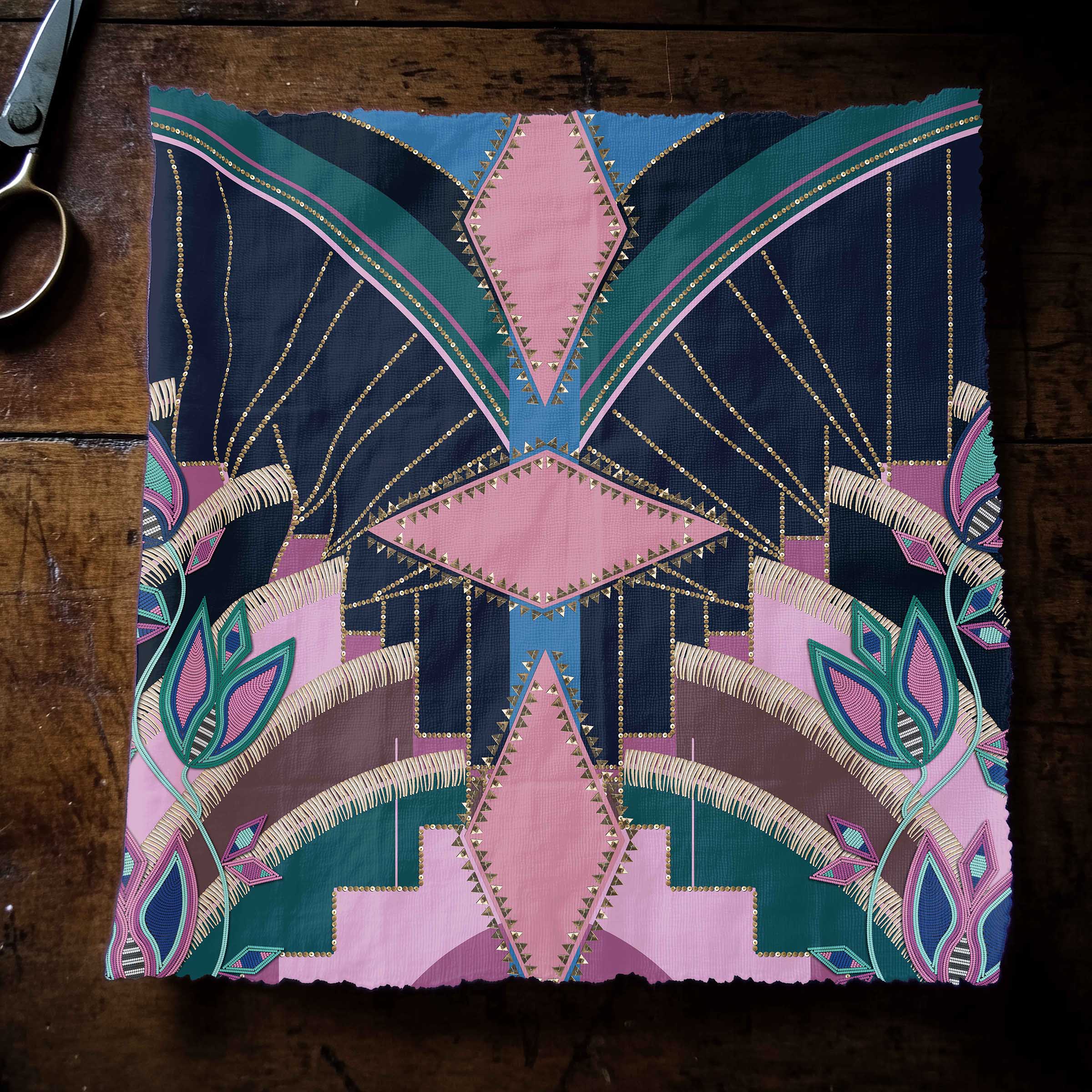 Mosaic Mirage Sky 42 Inch Cotton Poplin Pre Order