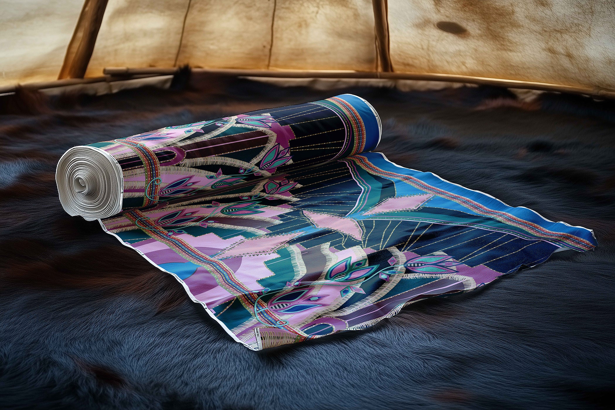 Mosaic Mirage Sky 42 Inch Cotton Poplin Pre Order