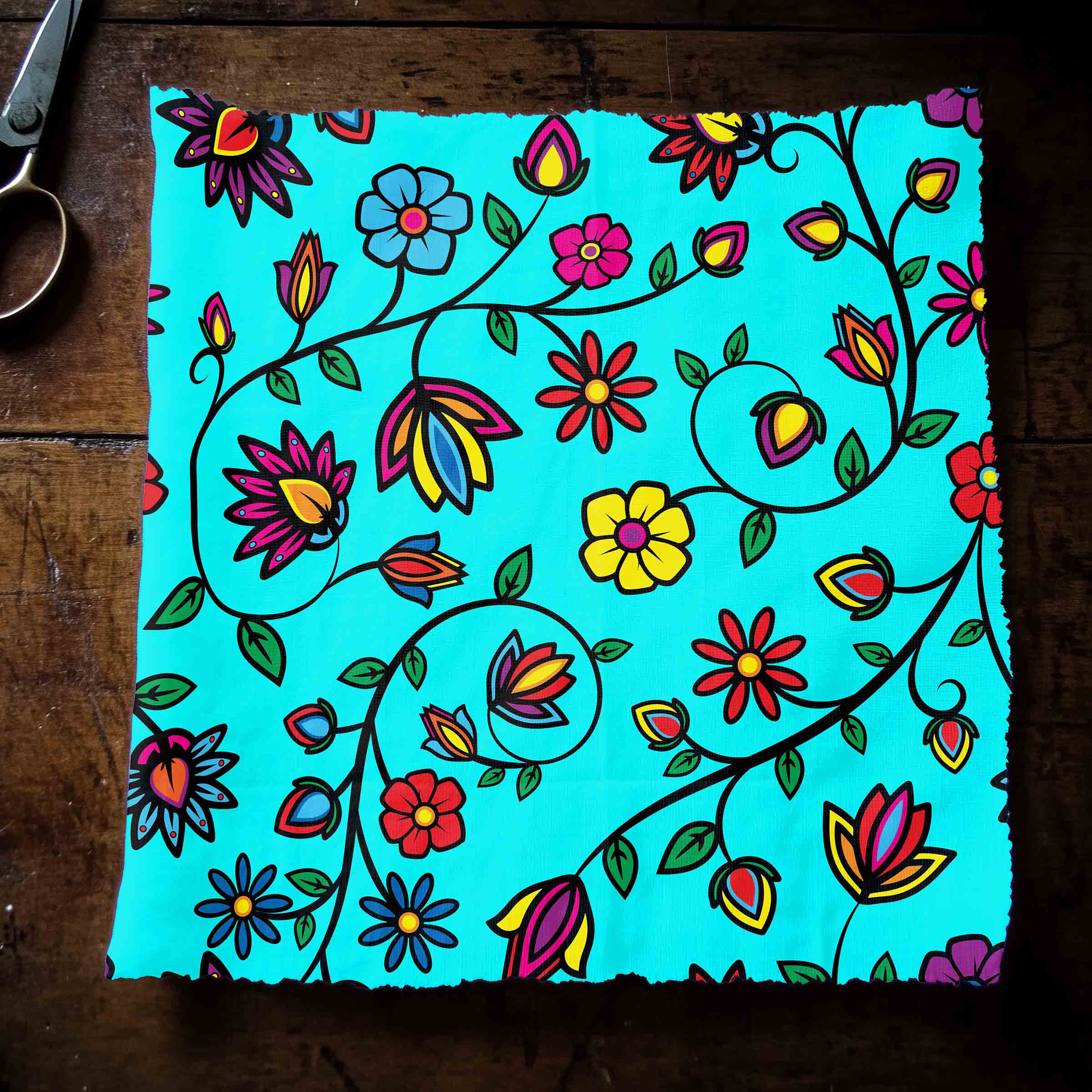 Nature's Nexus Turquoise 42 Inch Cotton Poplin Pre Order