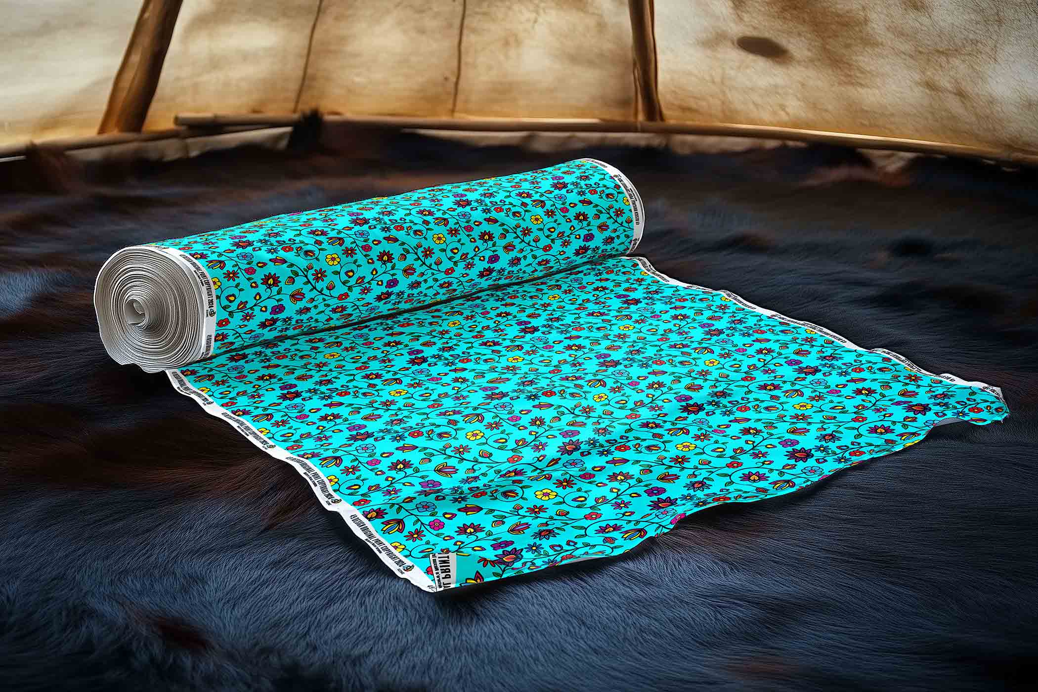 Nature's Nexus Turquoise 42 Inch Cotton Poplin Pre Order