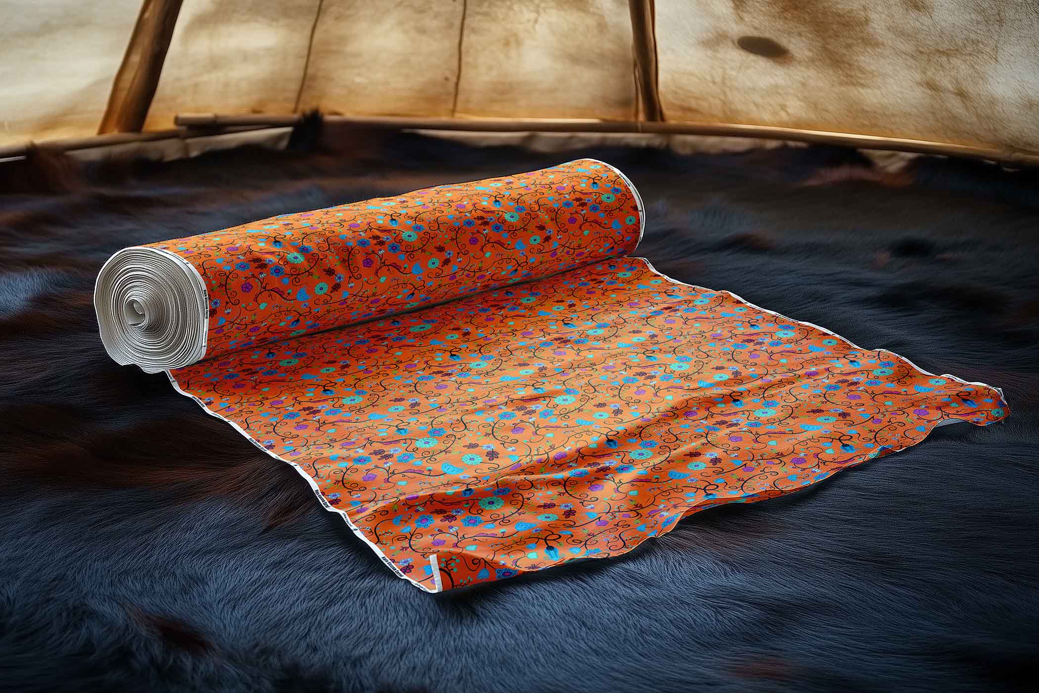 Nipin Blossom Carrot Satin Fabric By the Yard Pre Order