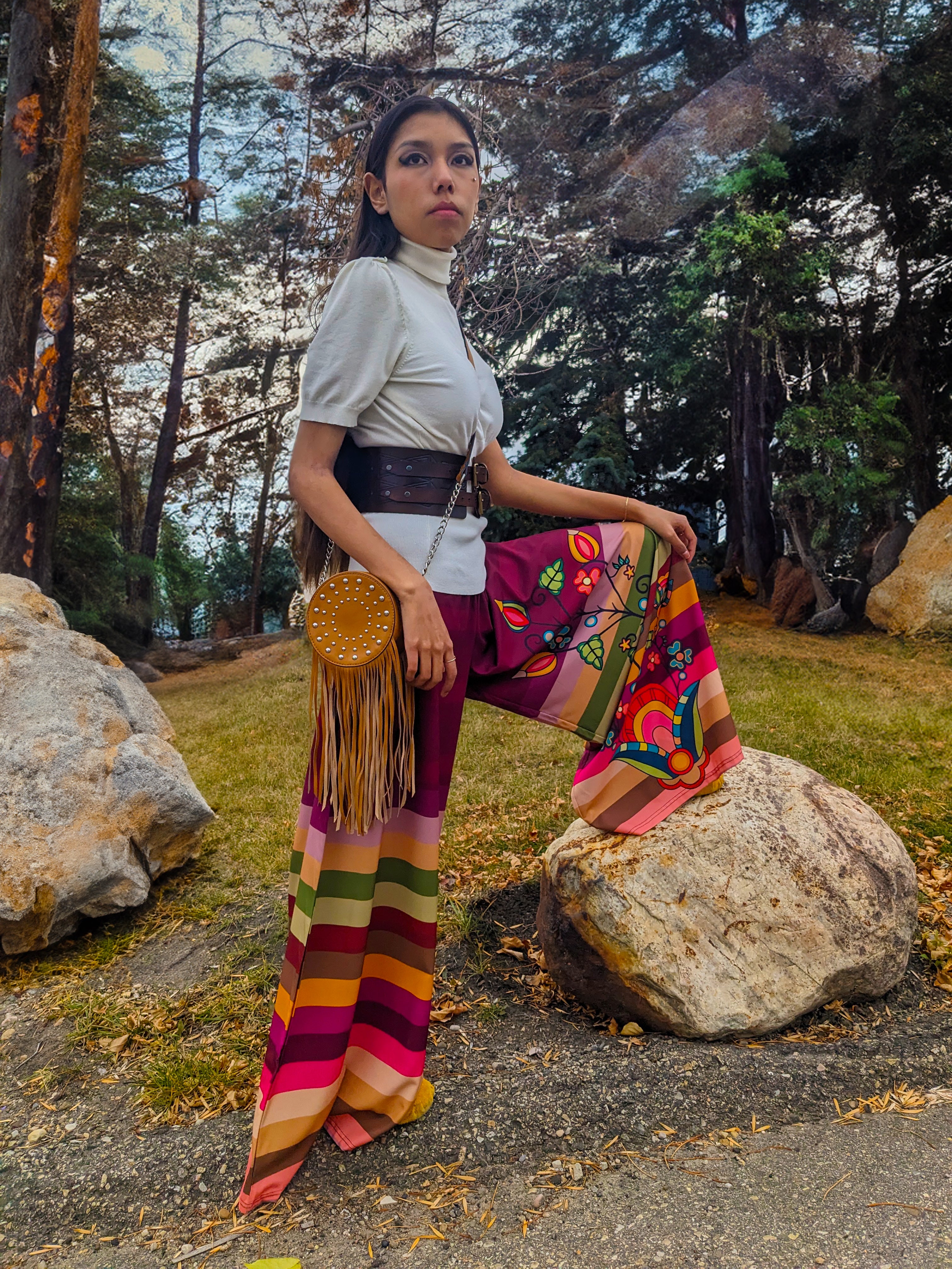 Floral Pathway Ribbon Pants