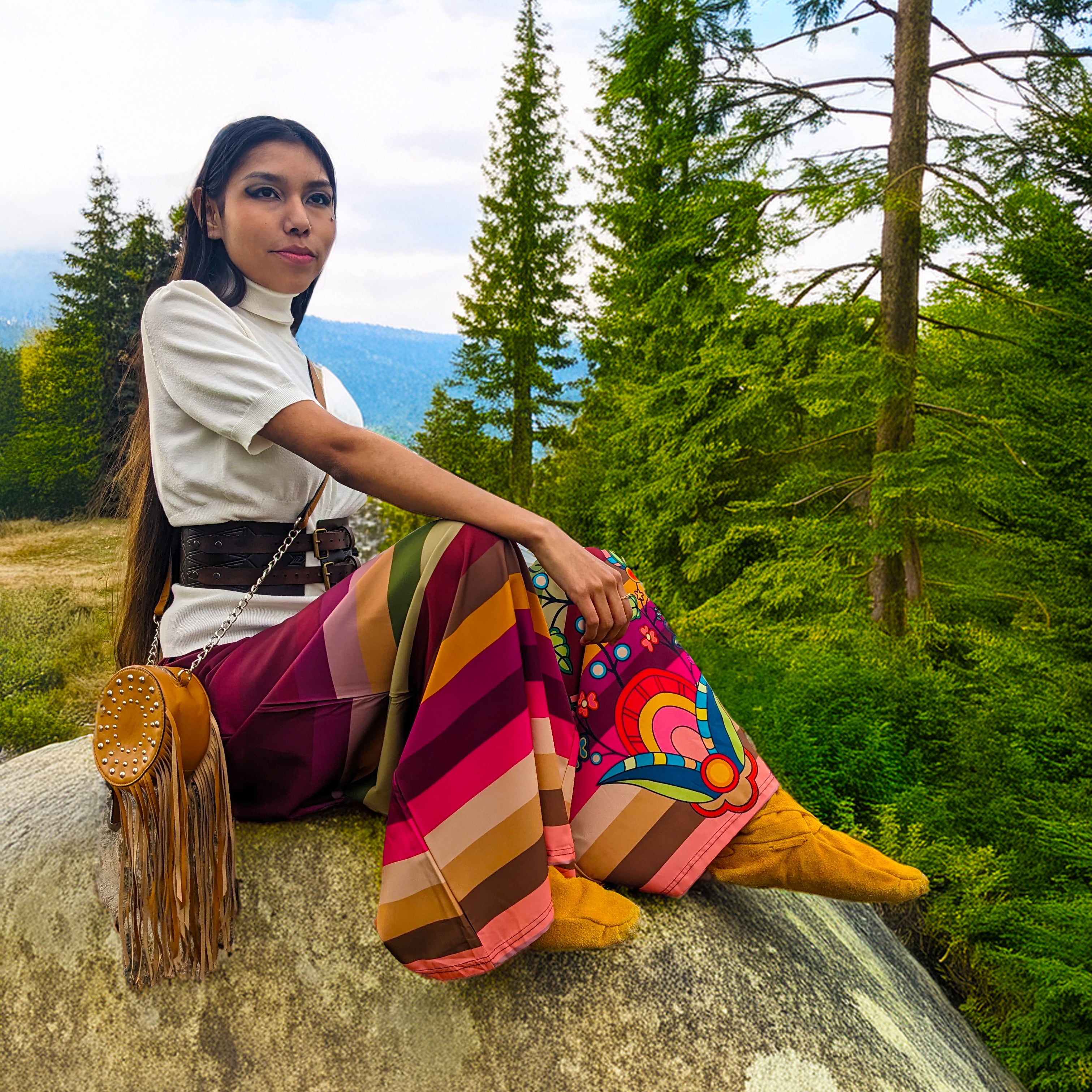 Floral Pathway Ribbon Pants