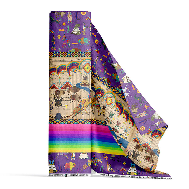 Path to Treaty Violet Satin Fabric By the Yard Pre Order