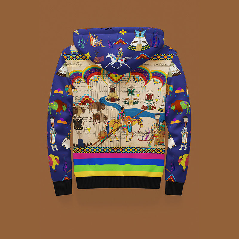 Path to Treaty Indigo Sherpa Hoodie