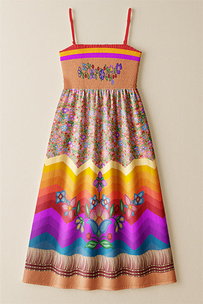Petal Harmony Teracotta 3 Smock Top Dress